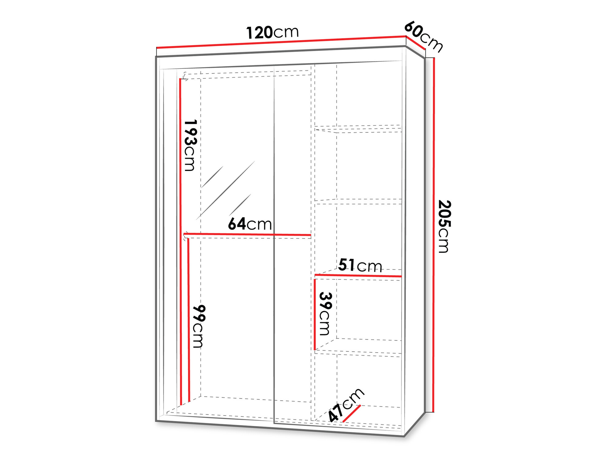 Skapis Apopka 102 (Balts)