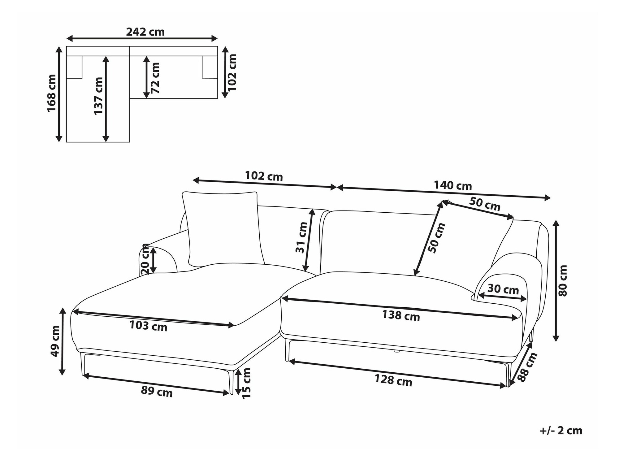 Угловой диван Berwyn 2640 (Светло-коричневый)