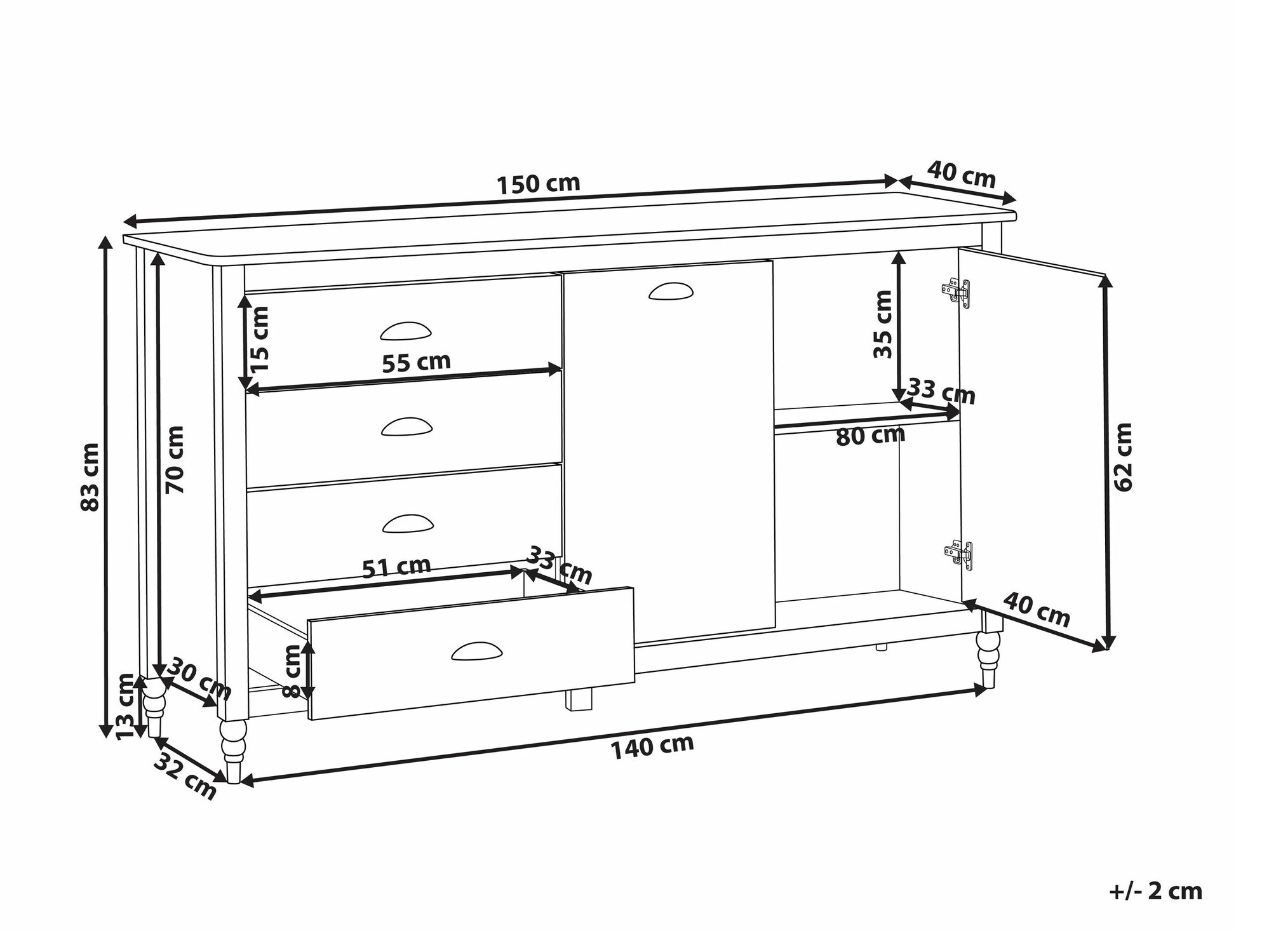 Kомод Berwyn 2645 (Чёрный)