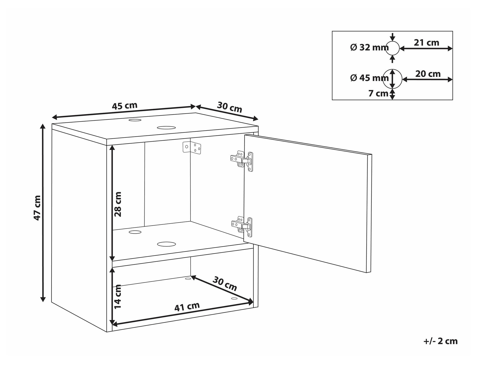 Подвесной шкаф для ванной комнаты под раковину Berwyn 2646