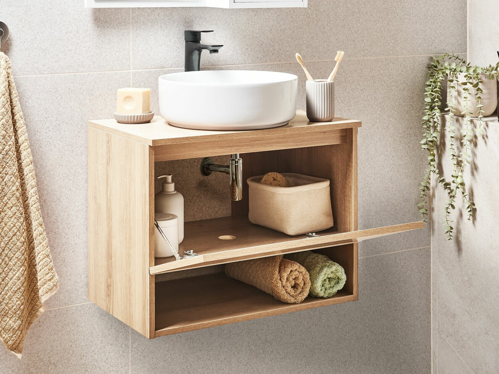 Подвесной шкаф для ванной комнаты под раковину Berwyn 2647