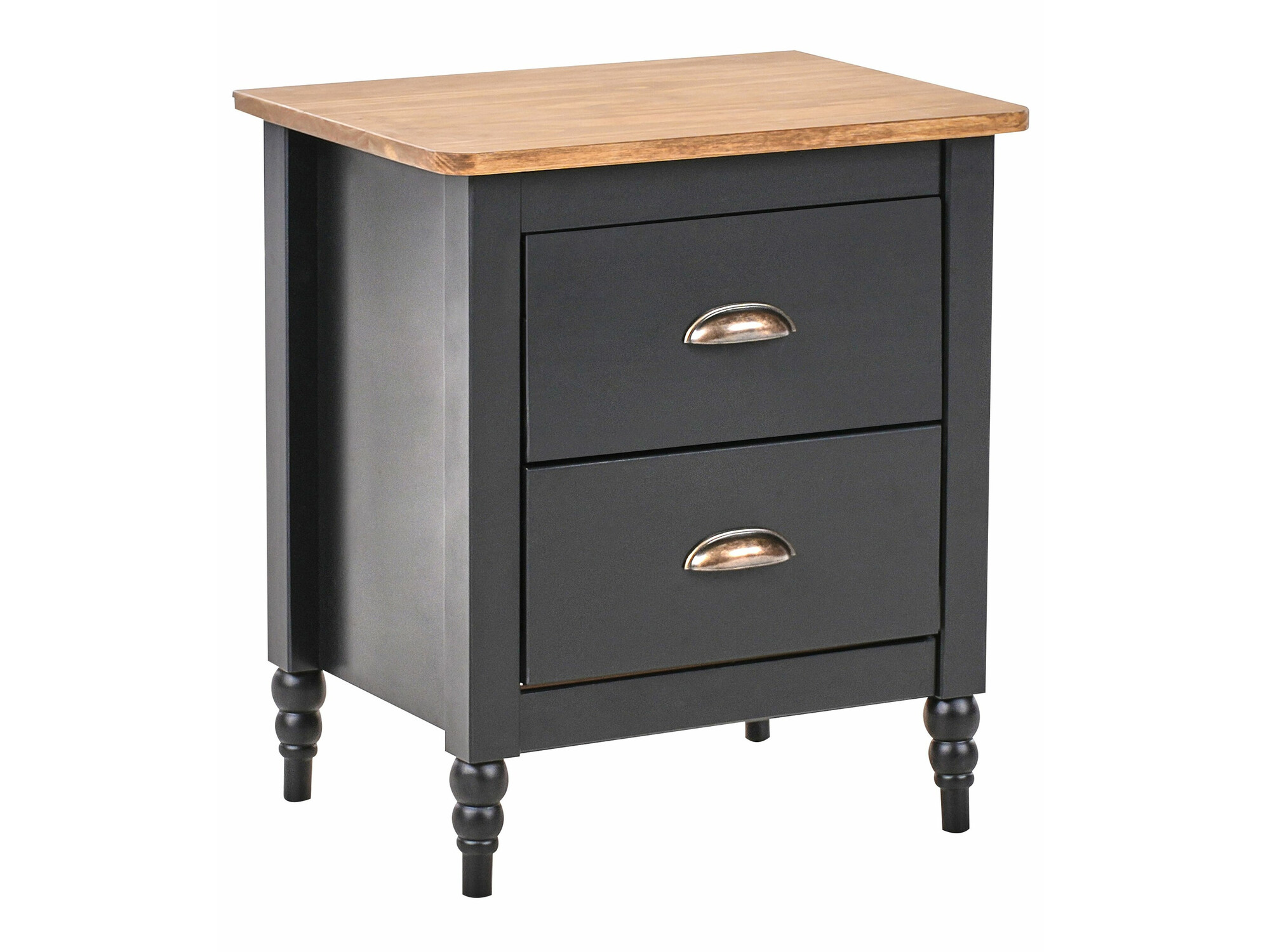 Прикроватная тумбочка Berwyn 2481 (Чёрный + Светлое дерево)