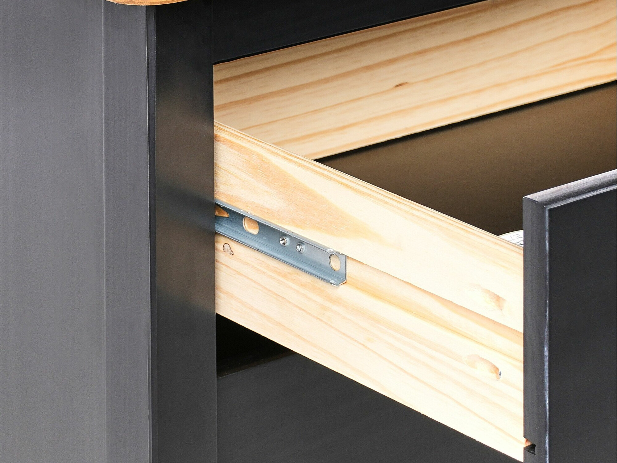 Прикроватная тумбочка Berwyn 2481 (Чёрный + Светлое дерево)