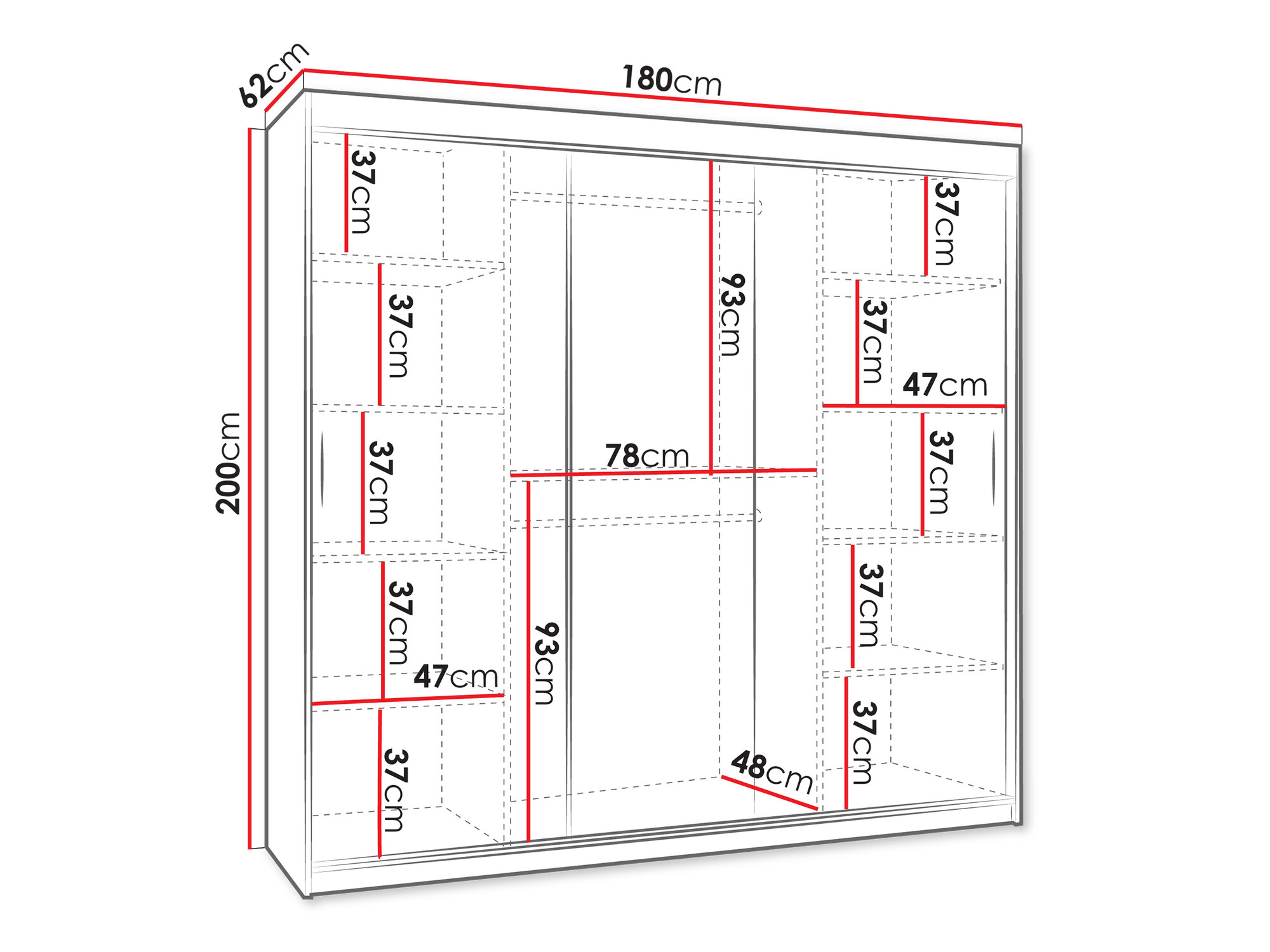 Skapis Hartford 500 (Melns)