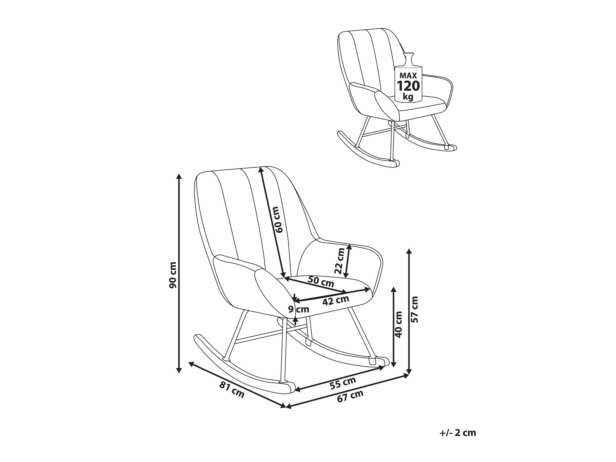 Šūpuļkrēsls Berwyn 2648 (Bēšs)
