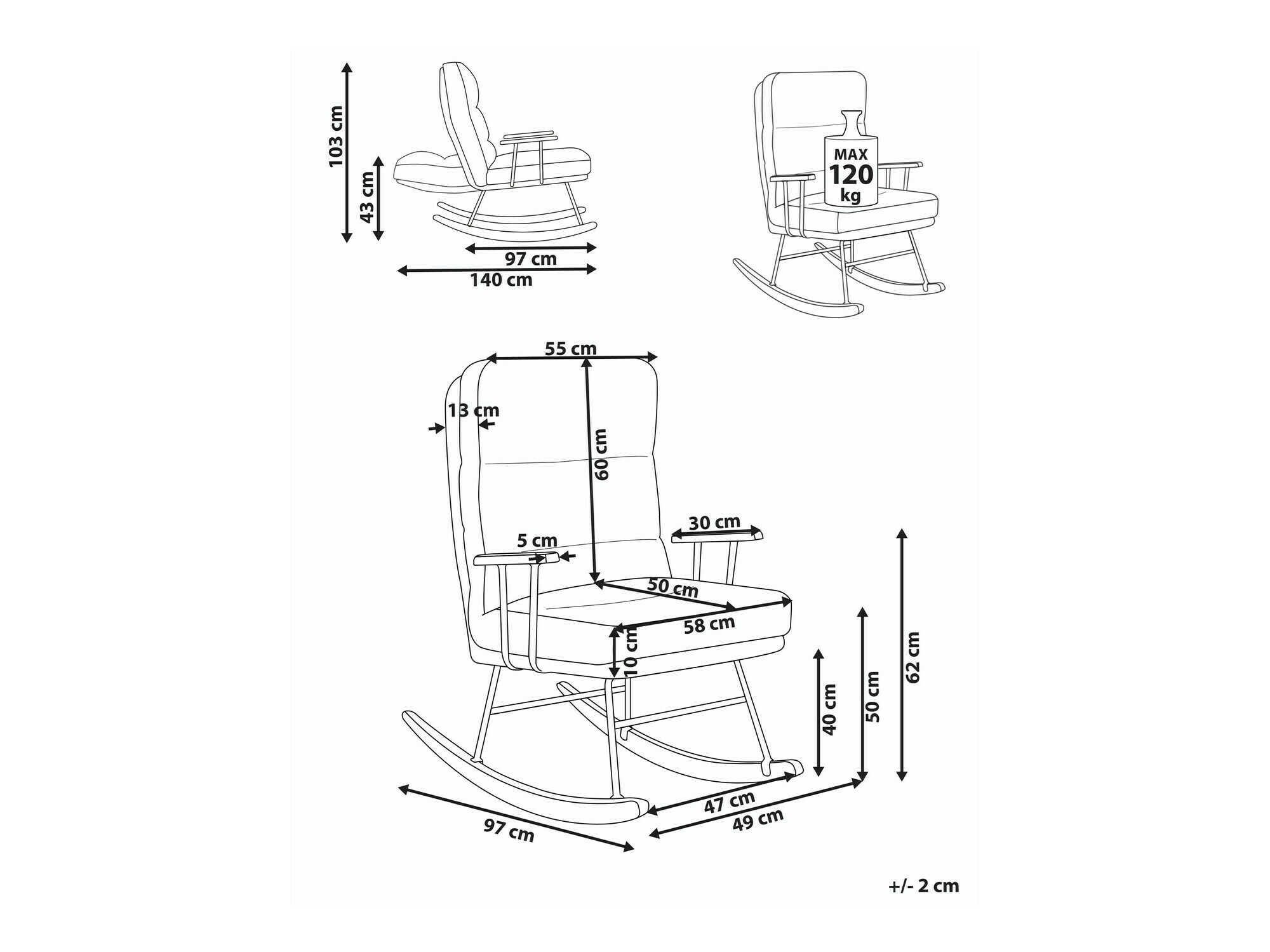 Šūpuļkrēsls Berwyn 2651 (Bēšs)