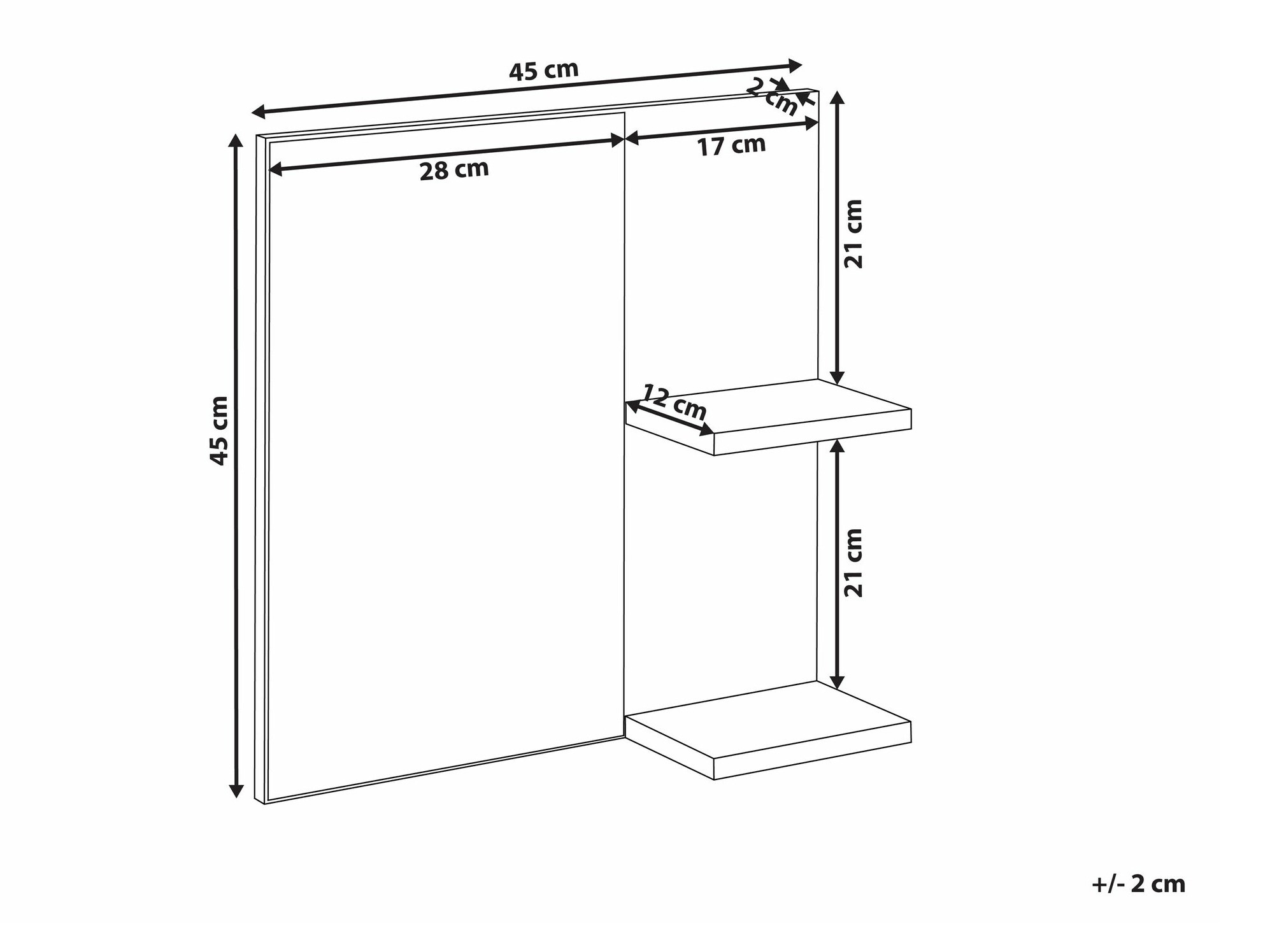 Vannas istabas spogulis Berwyn 2650 (Balts)