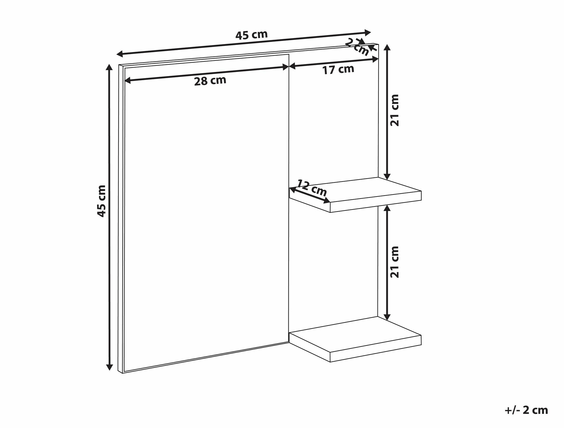 Vannas istabas spogulis Berwyn 2650 (Melnais marmors)