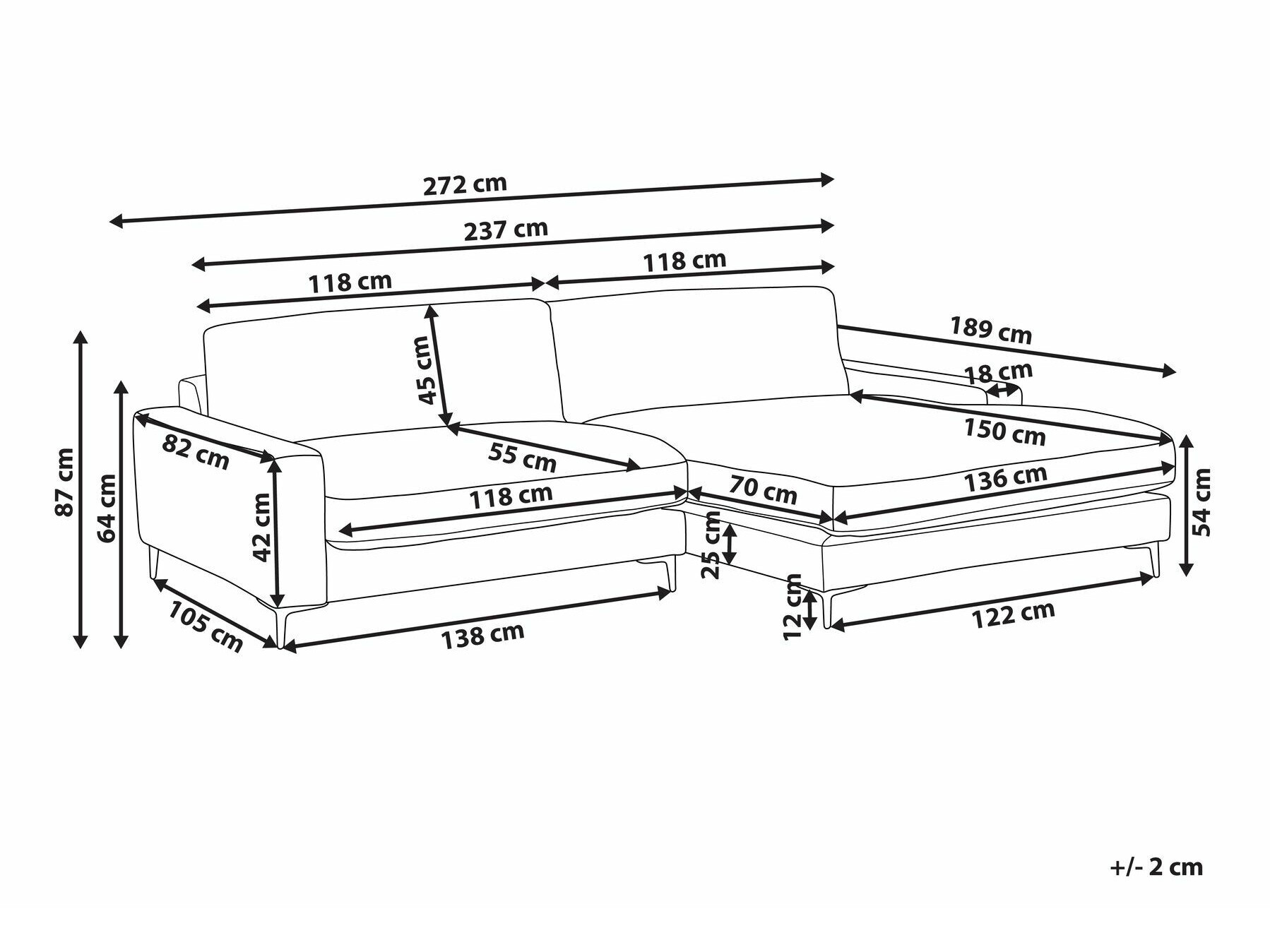 Stūra dīvāns Berwyn 2398 (Pelēks)