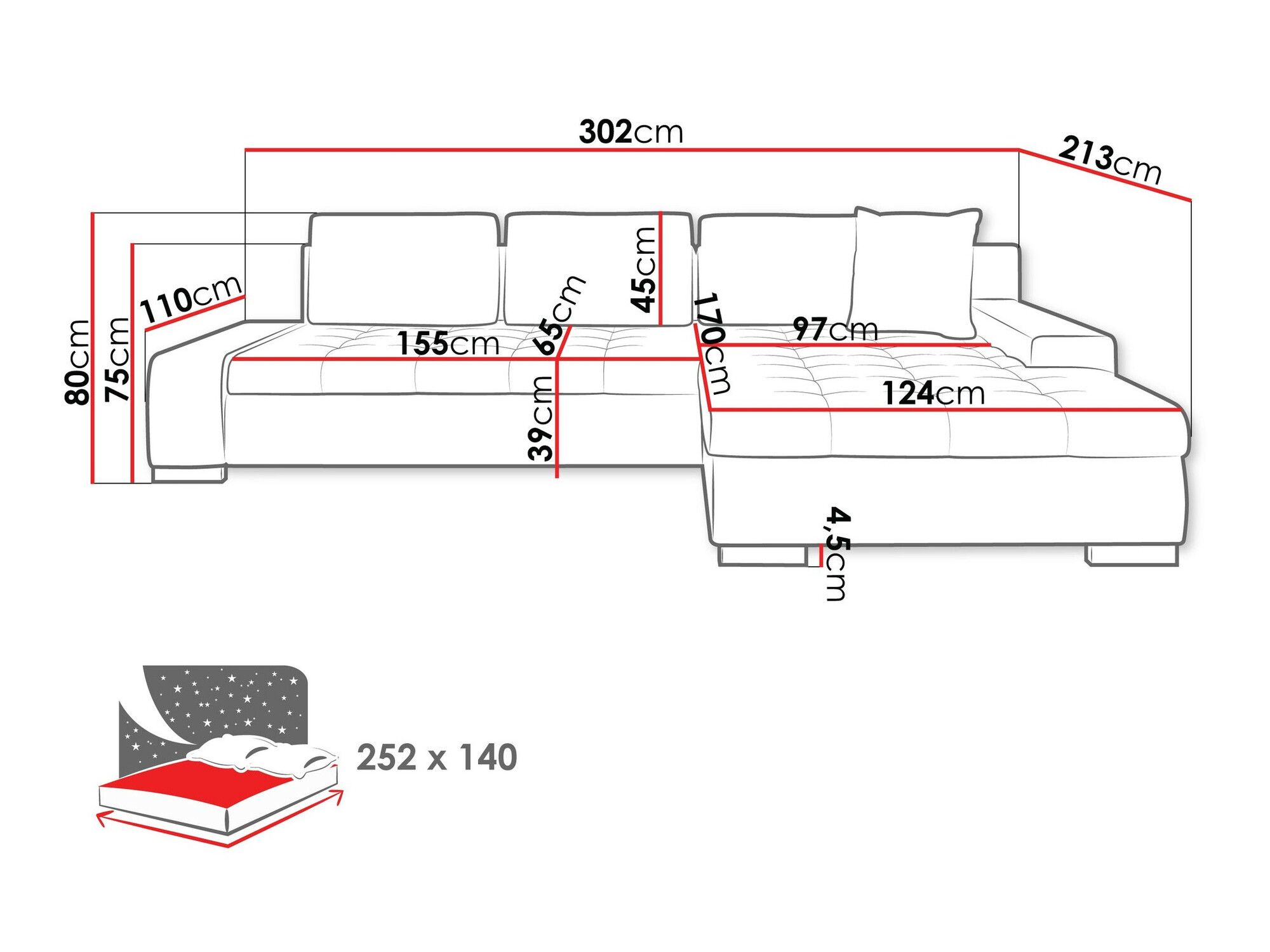 Stūra dīvāns Comfivo 147 (Coral 45)