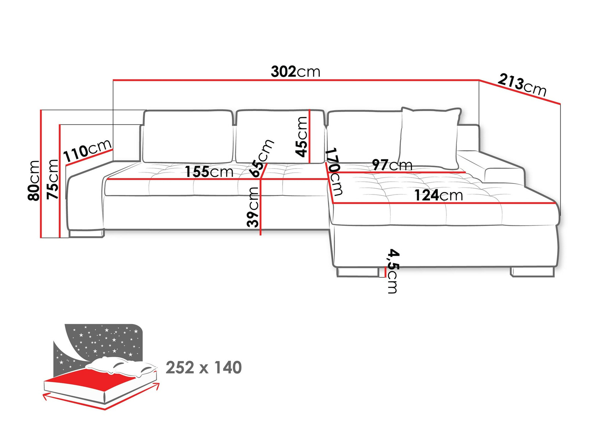 Stūra dīvāns Comfivo 147 (Wave 05)