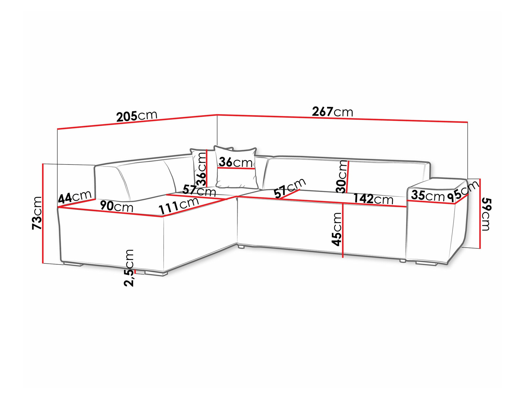 Stūra dīvāns Comfivo 289 (Coral 45)