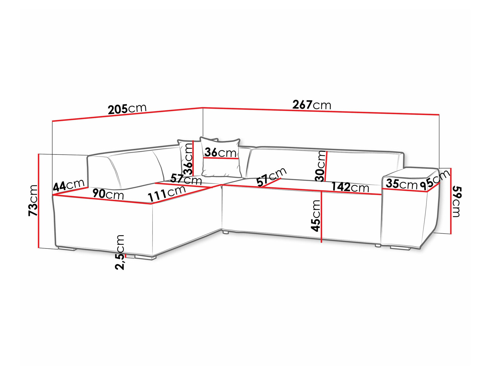 Stūra dīvāns Comfivo 289 (Coral 65)