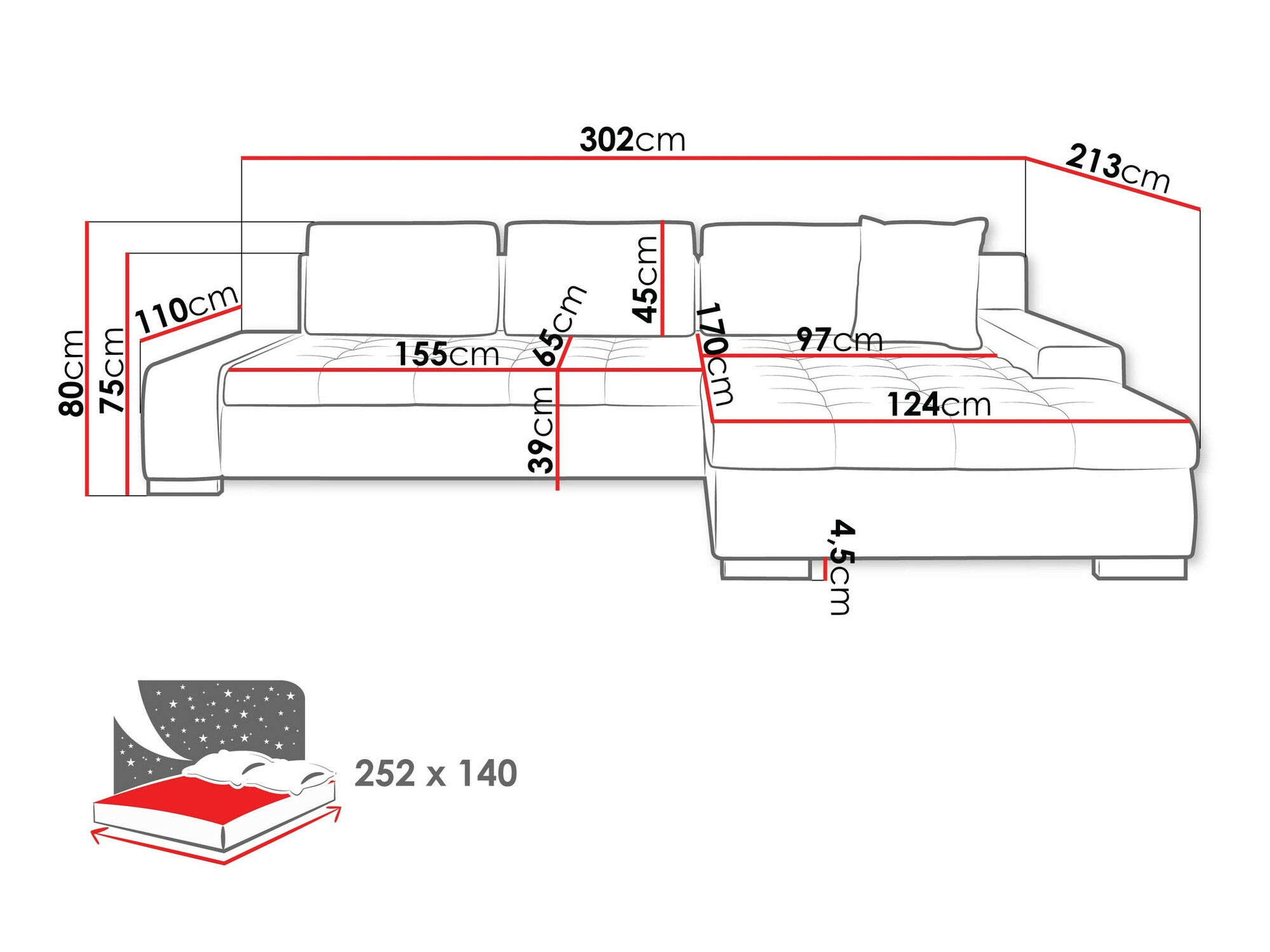 Угловой диван Comfivo 147 (Clara 215.19)