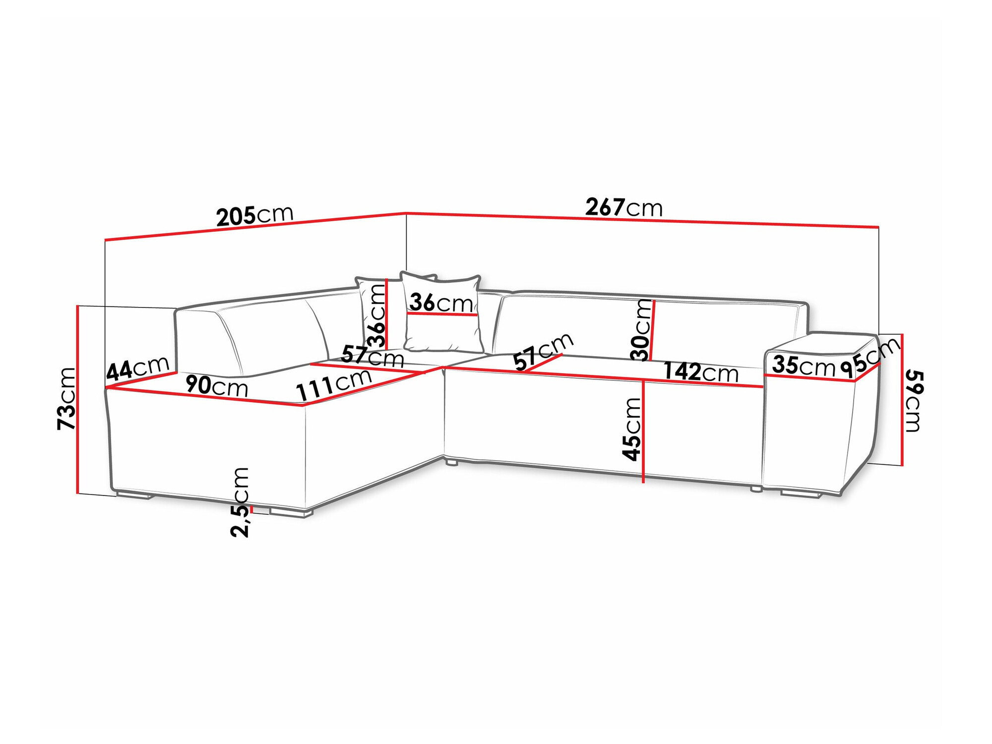 Угловой диван Comfivo 289 (Coral 45)