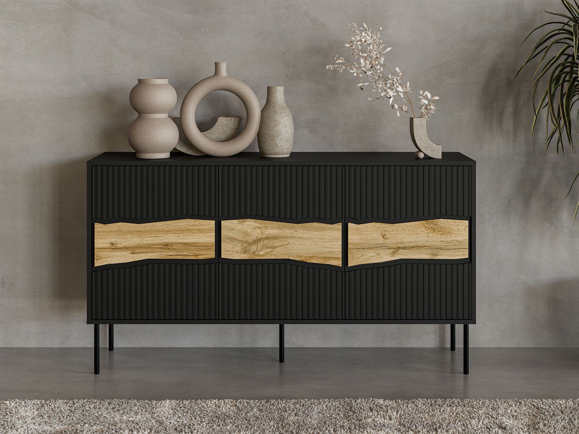 Skapis Monevare 100 (Melns + Votan ozols)