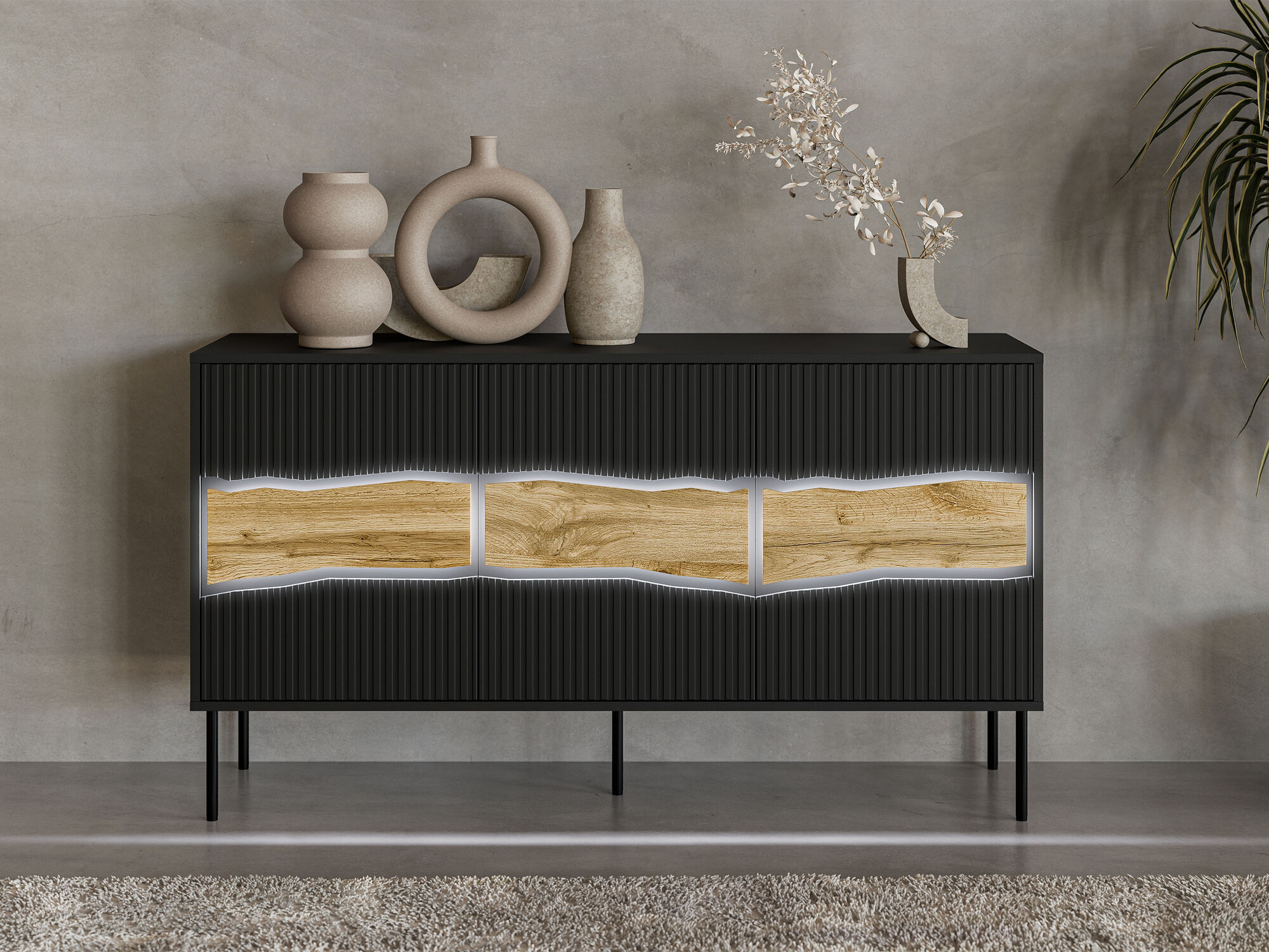 Skapis Monevare 100 (Melns + Votan ozols)