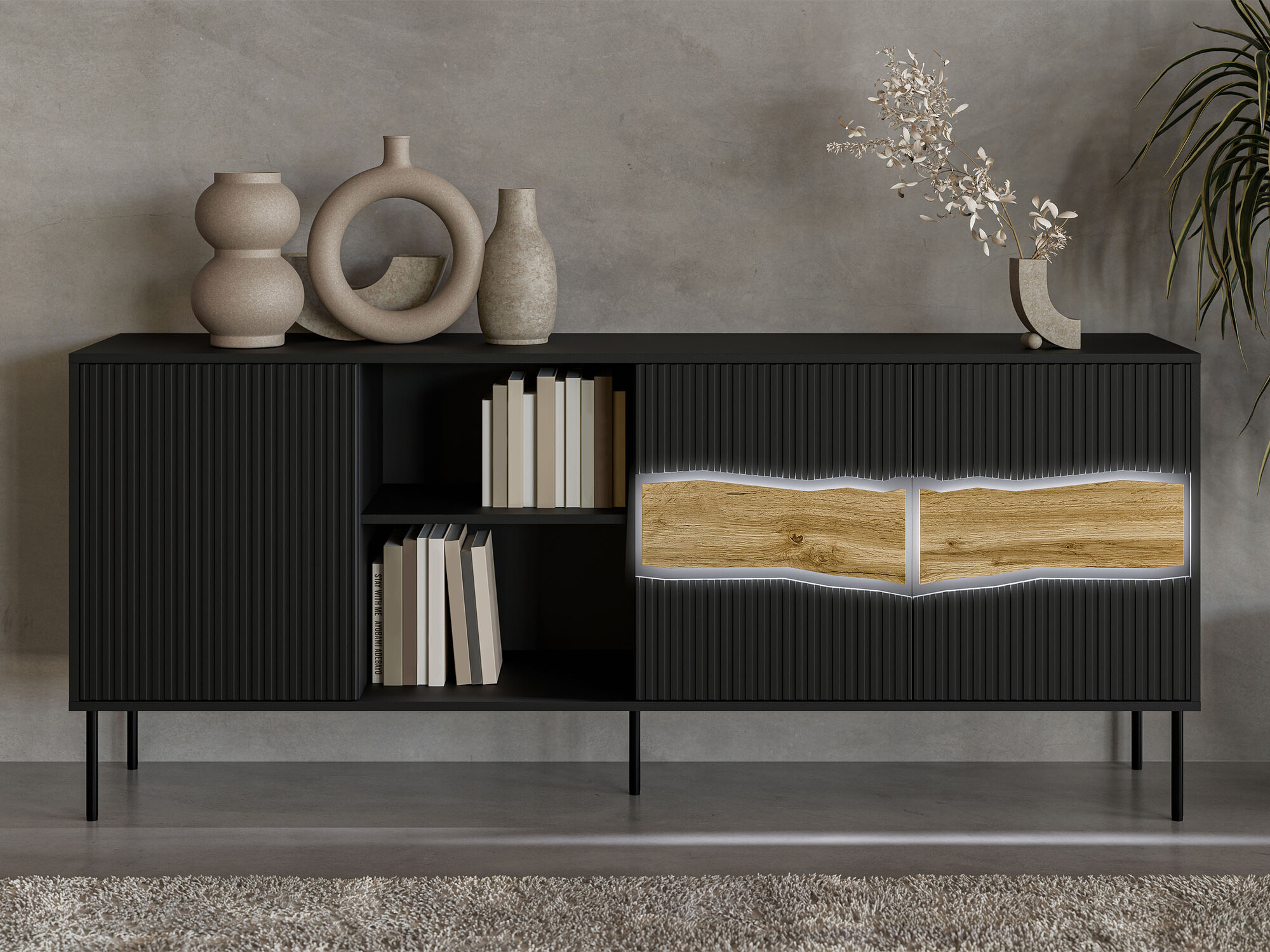 Skapis Monevare 101 (Melns + Votan ozols)