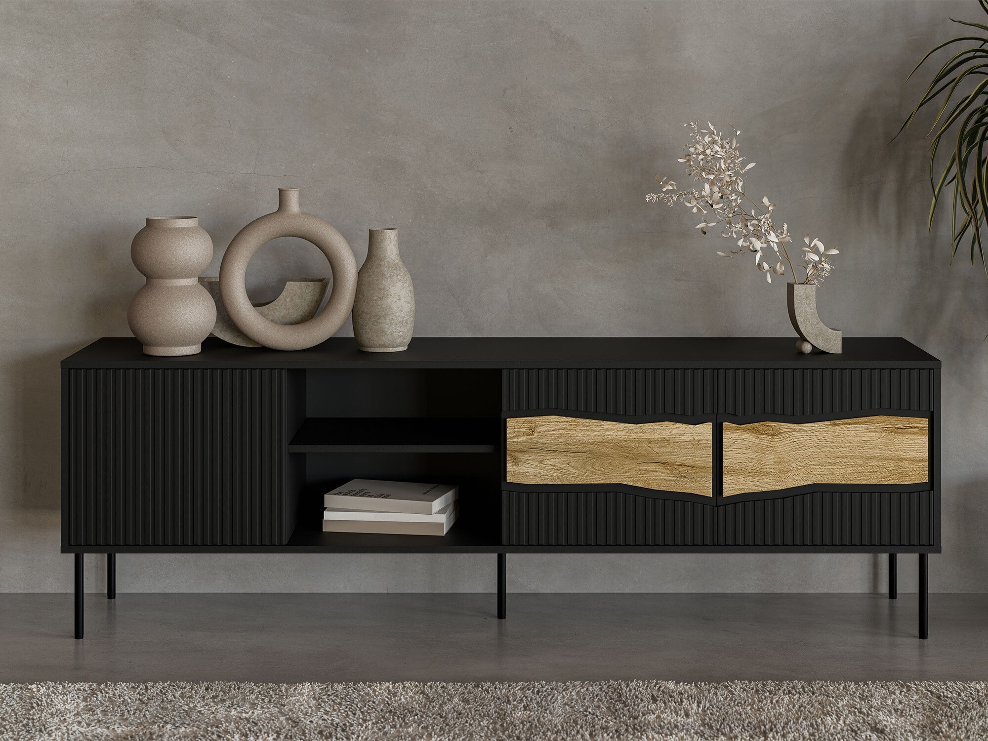 TV galds Monevare 102 (Melns + Votan ozols)