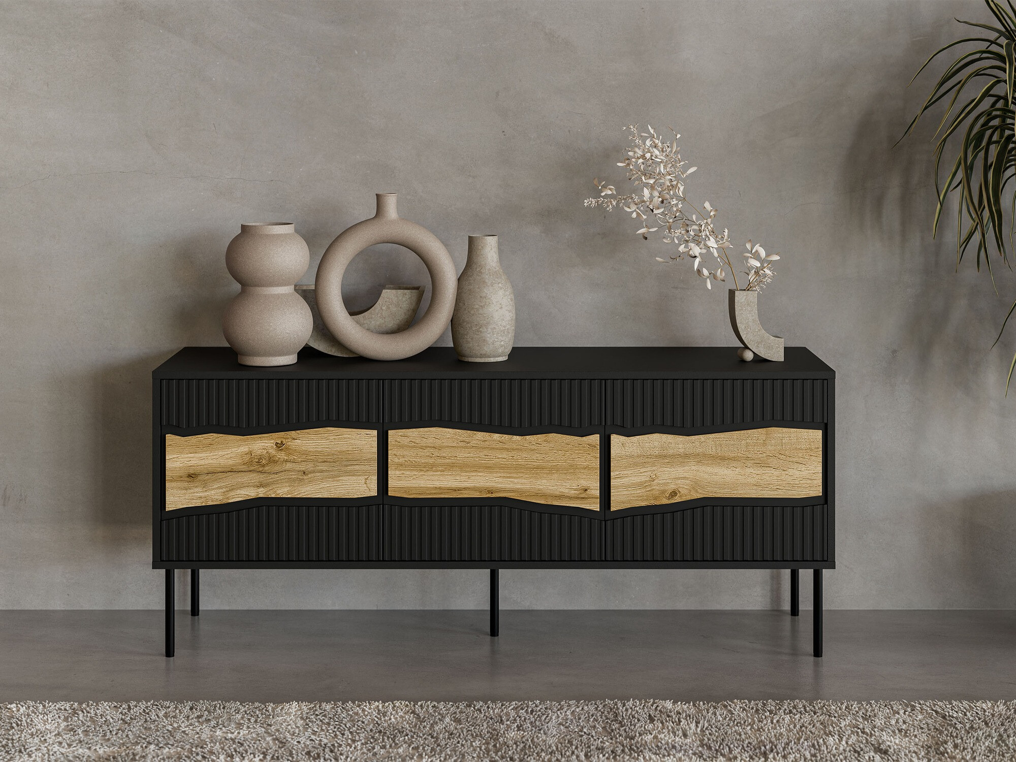 TV galds Monevare 103 (Melns + Votan ozols)