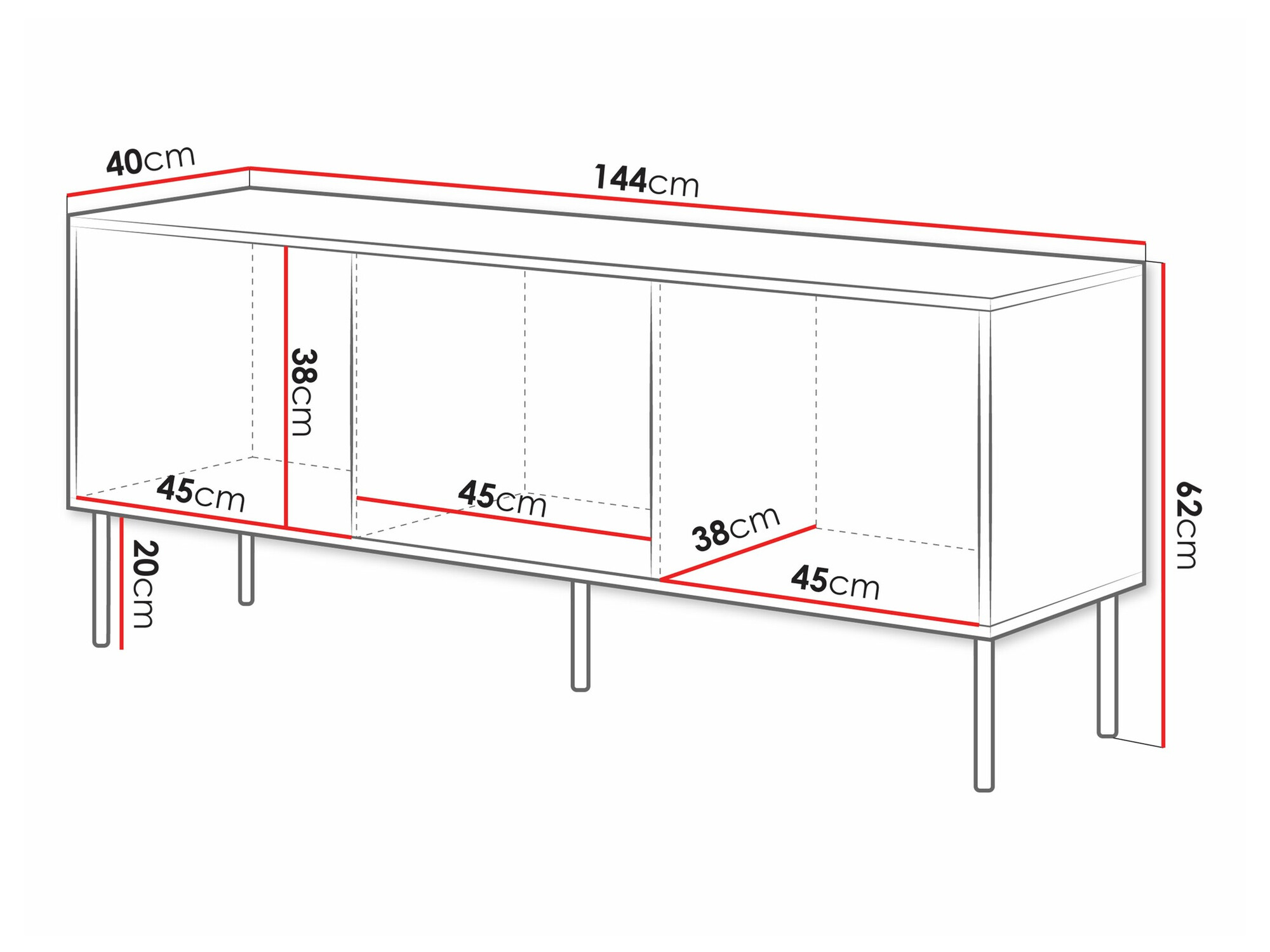 TV galds Monevare 103 (Melns + Votan ozols)