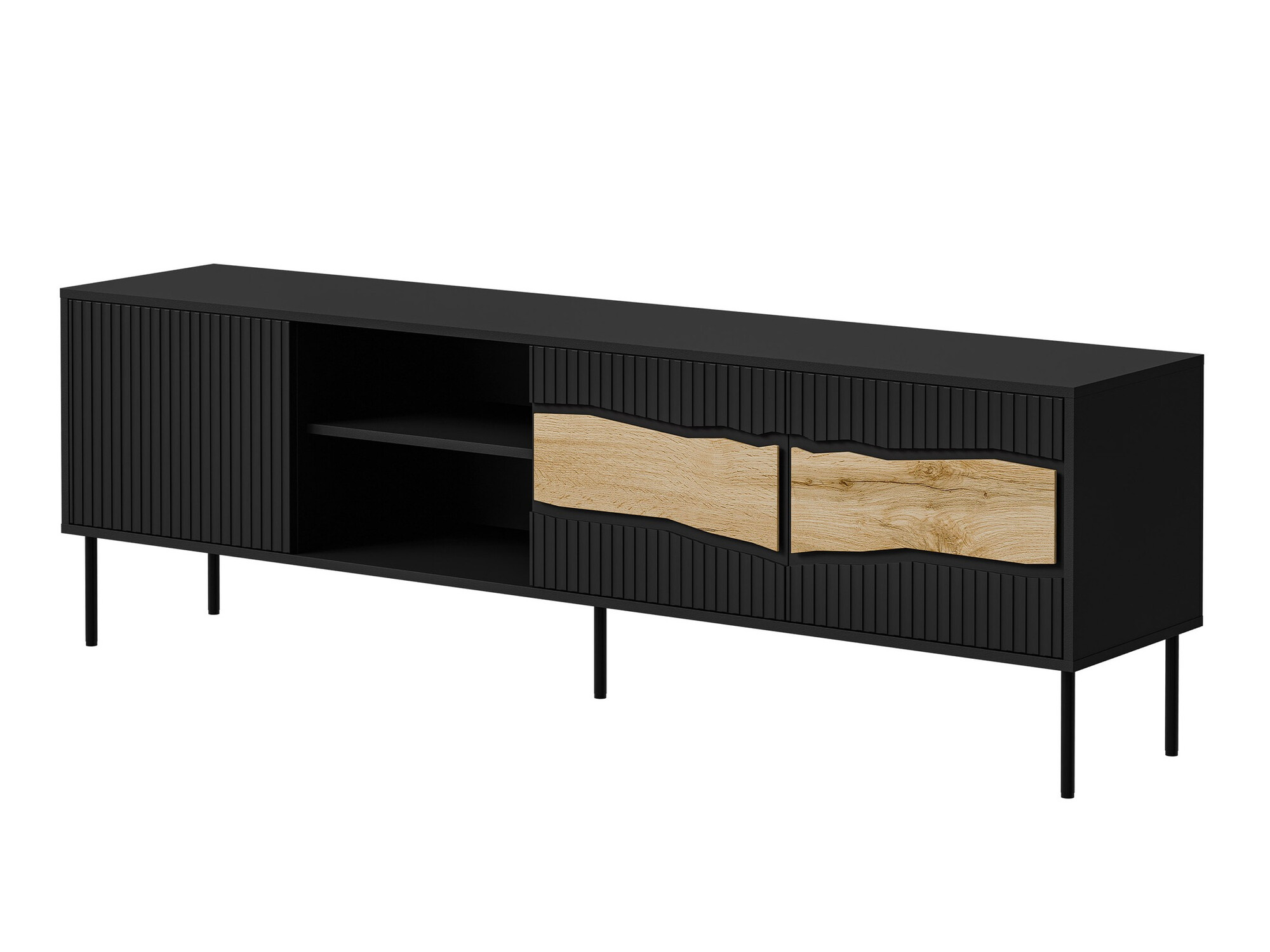 ТВ тумба Monevare 102 (Чёрный + Дуб вотан)