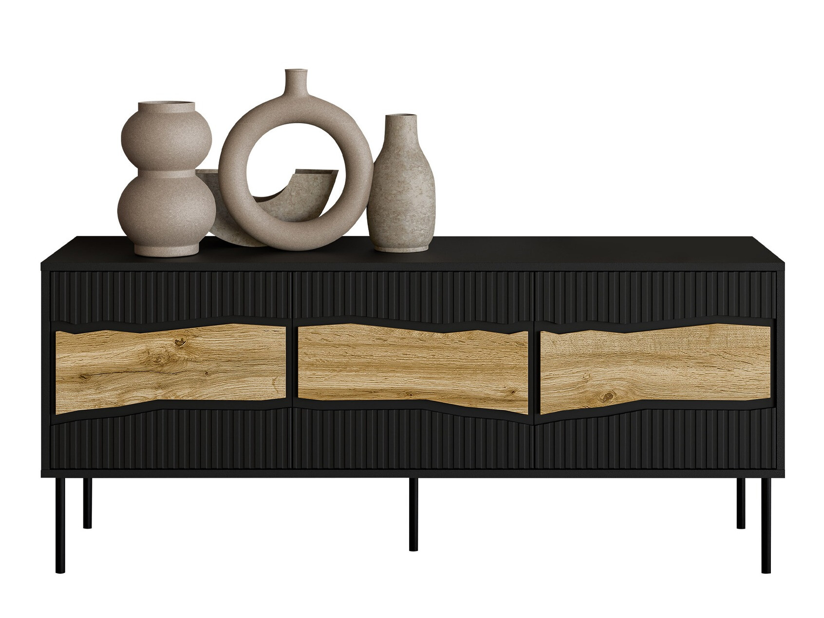 ТВ тумба Monevare 103 (Чёрный + Дуб вотан)