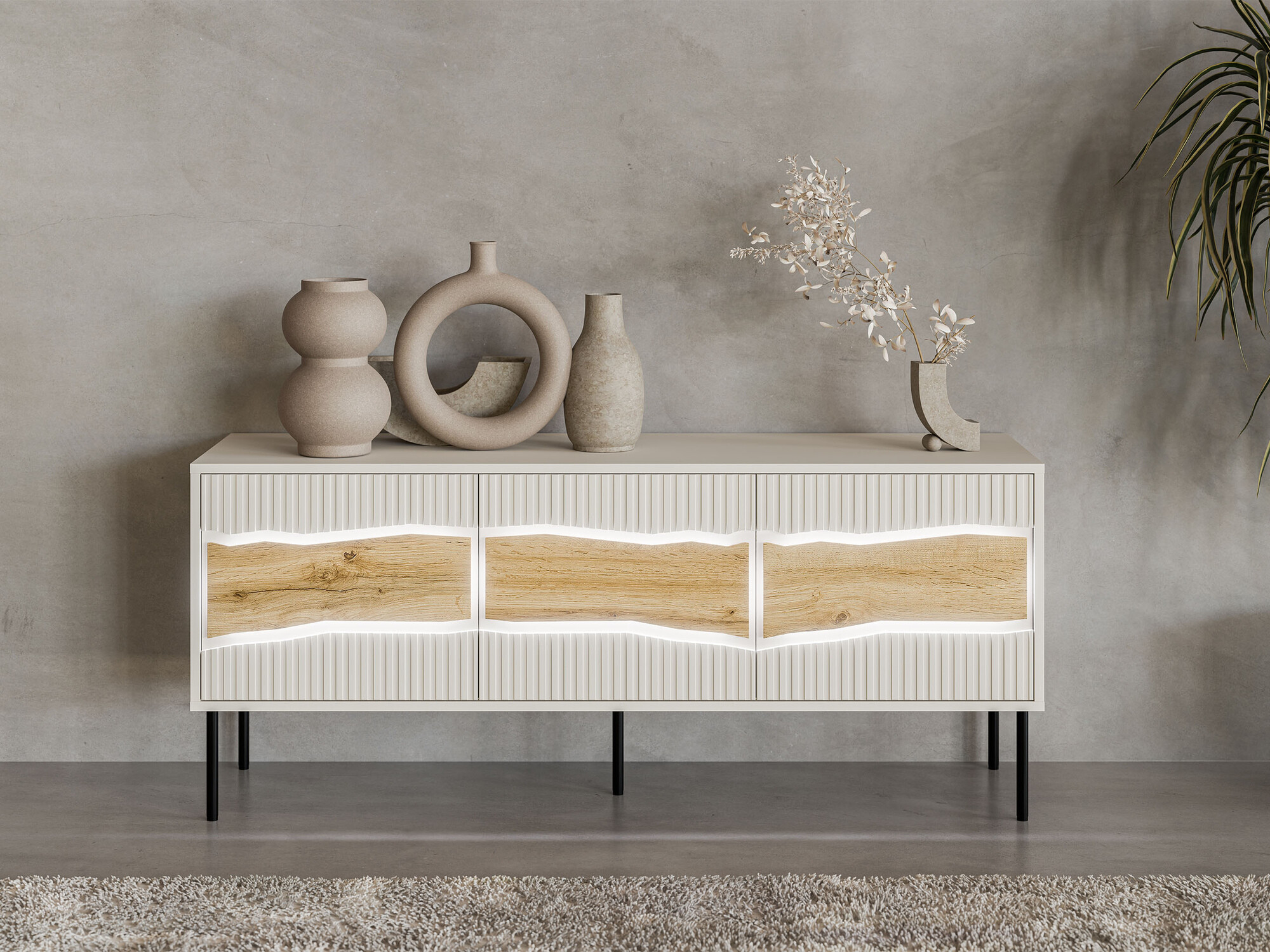 ТВ тумба Monevare 103 (Дуб вотан + Кашемир)