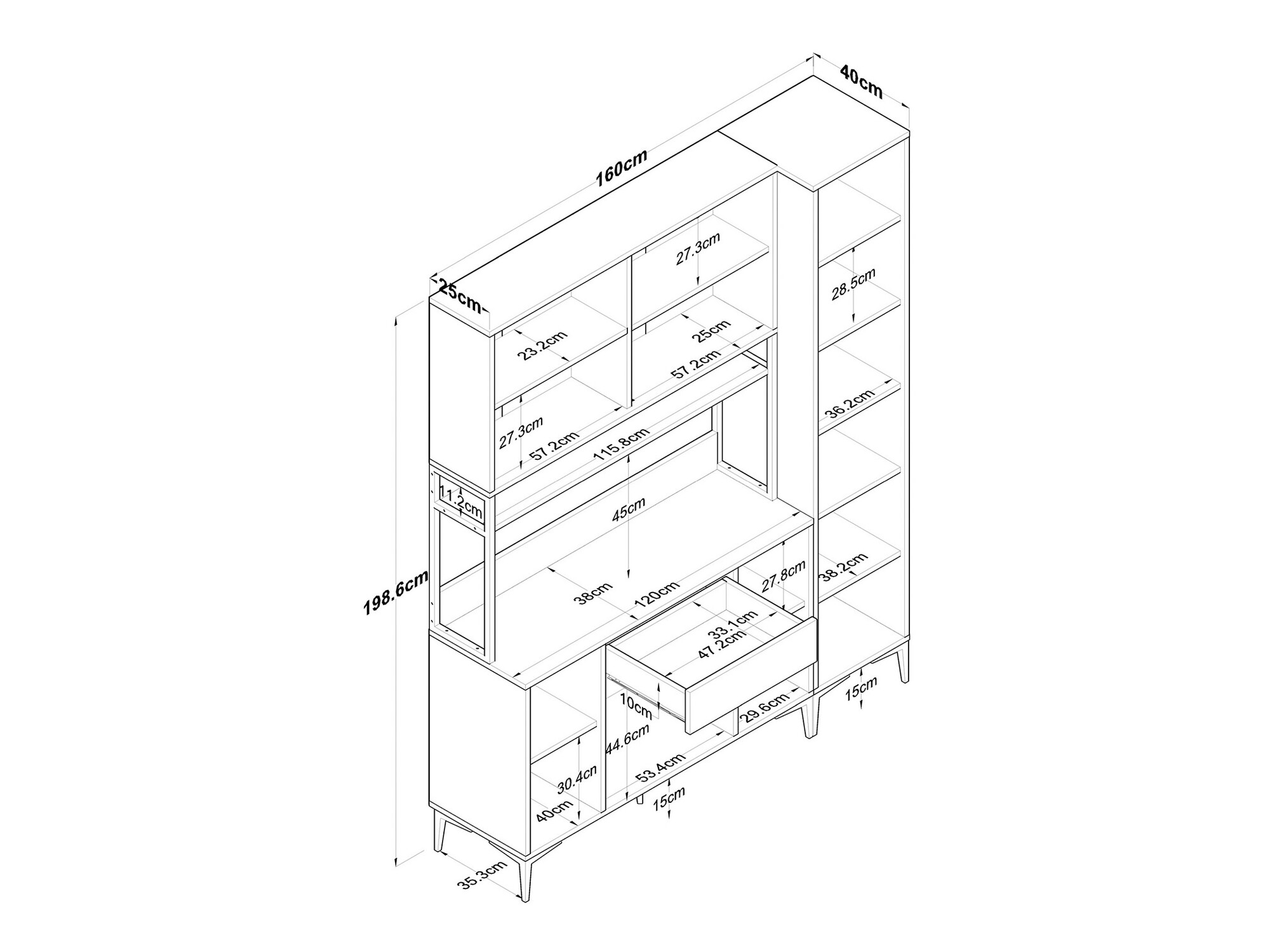Daudzfunkcionāla mēbele Kailua 2500