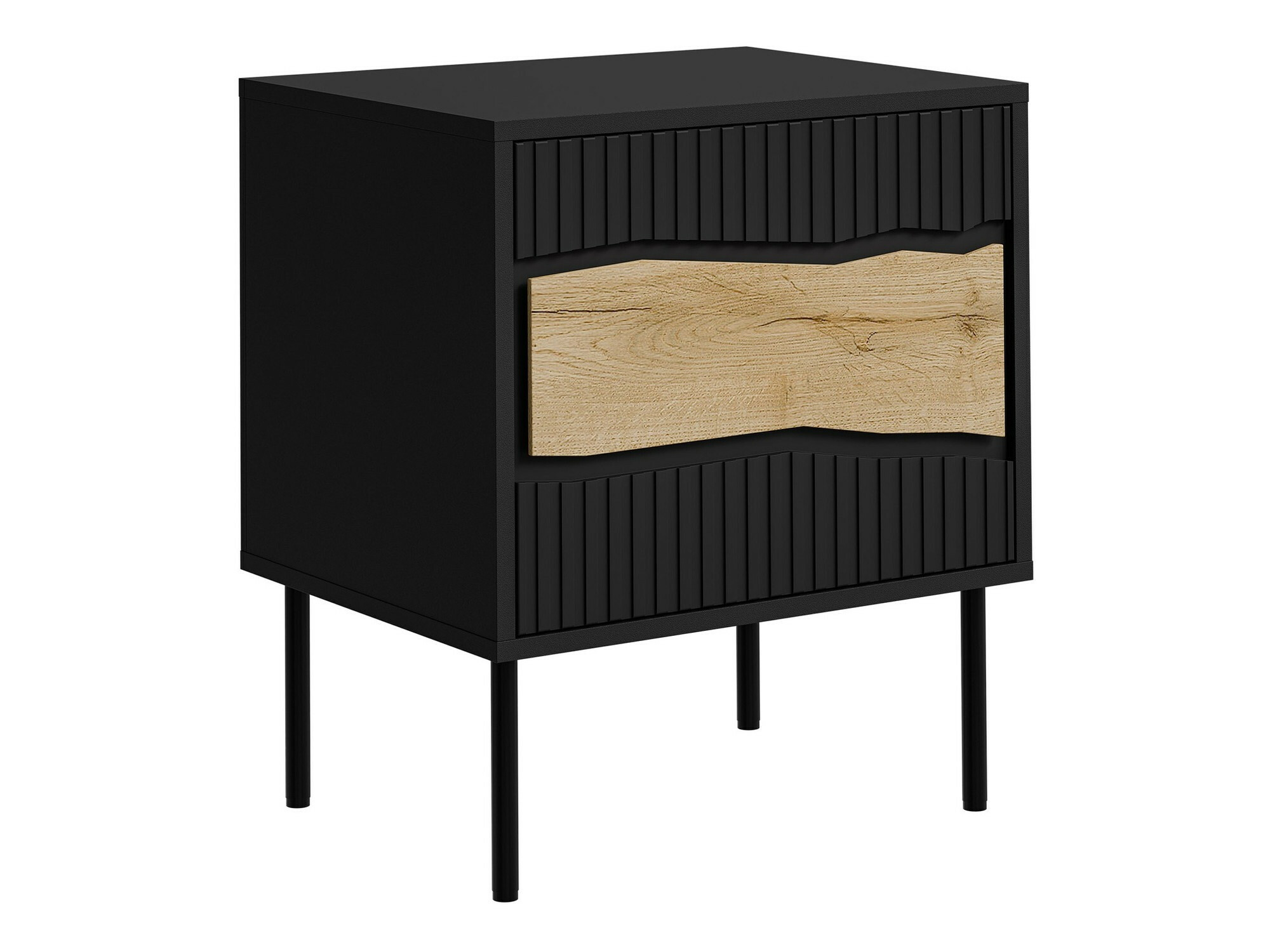 Комплект прикроватных тумбочек Monevare 104 (Чёрный + Дуб вотан)