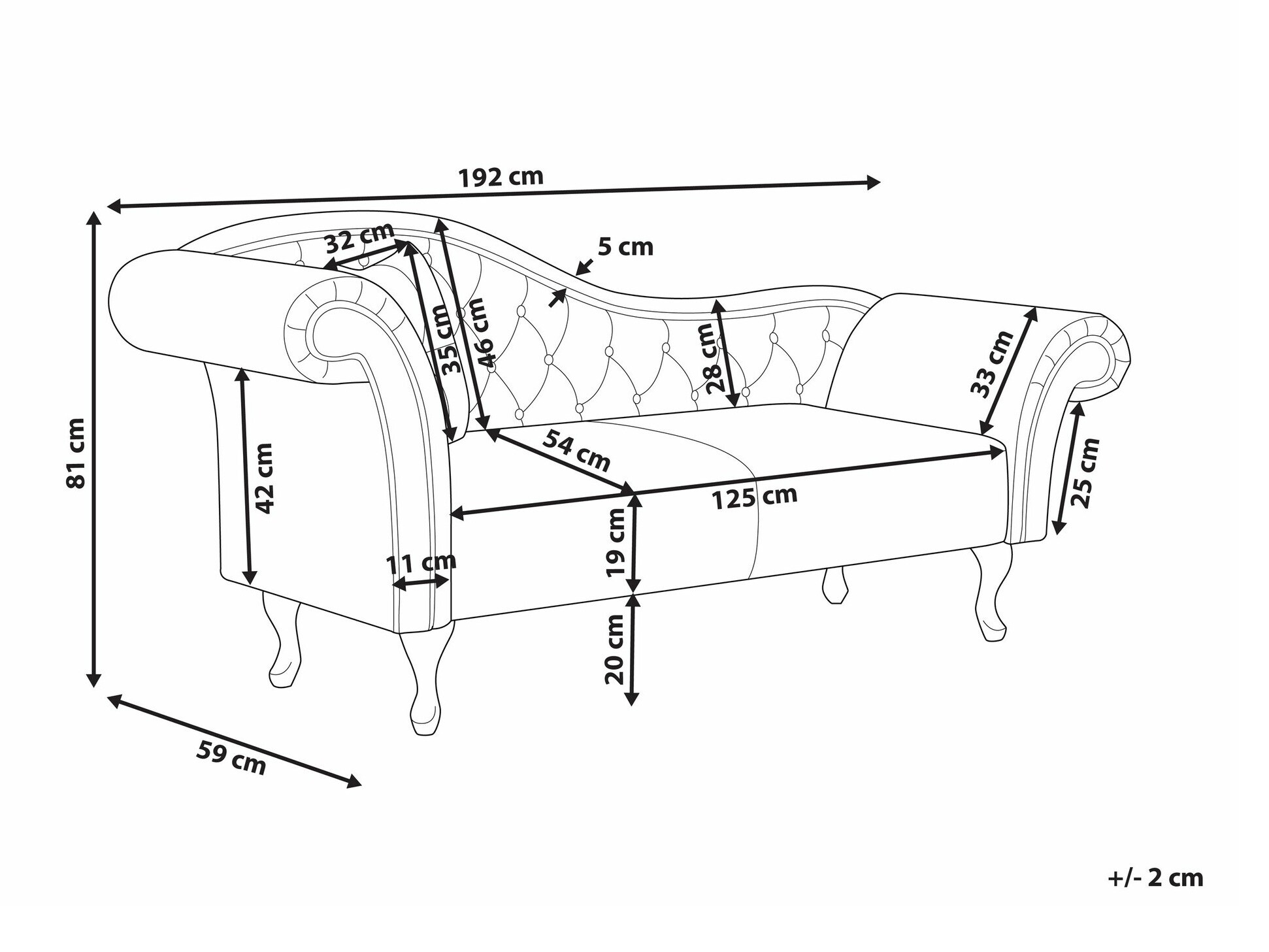 Kušete Berwyn 1694 (Melns)