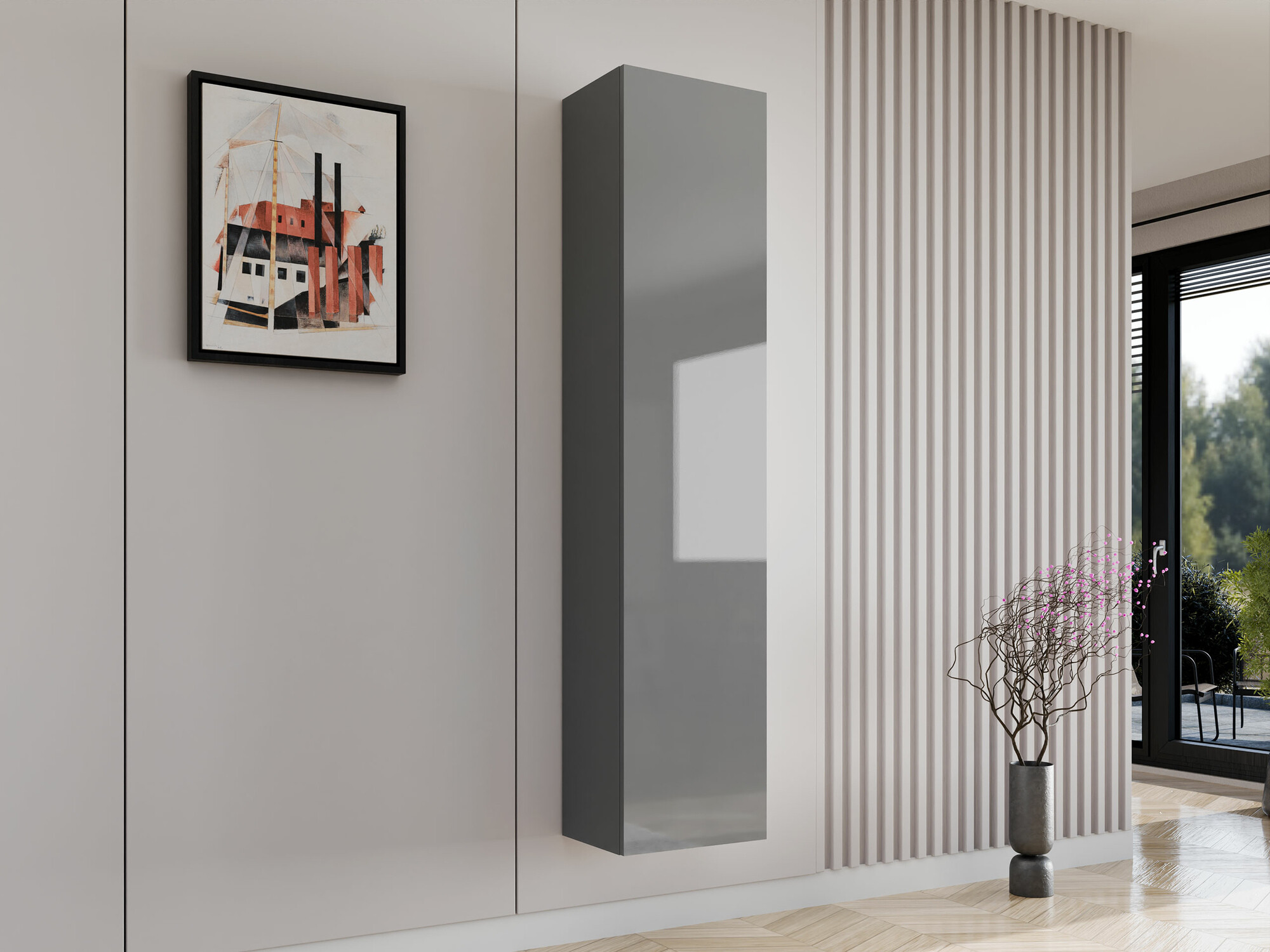 Piekarams plaukts Venenou 128 (Pelēks + Glancēts pelēks)