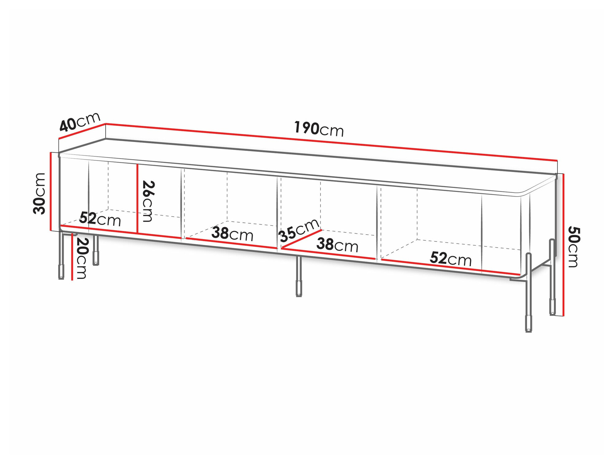 TV galds Mavnue 102 (Balts)