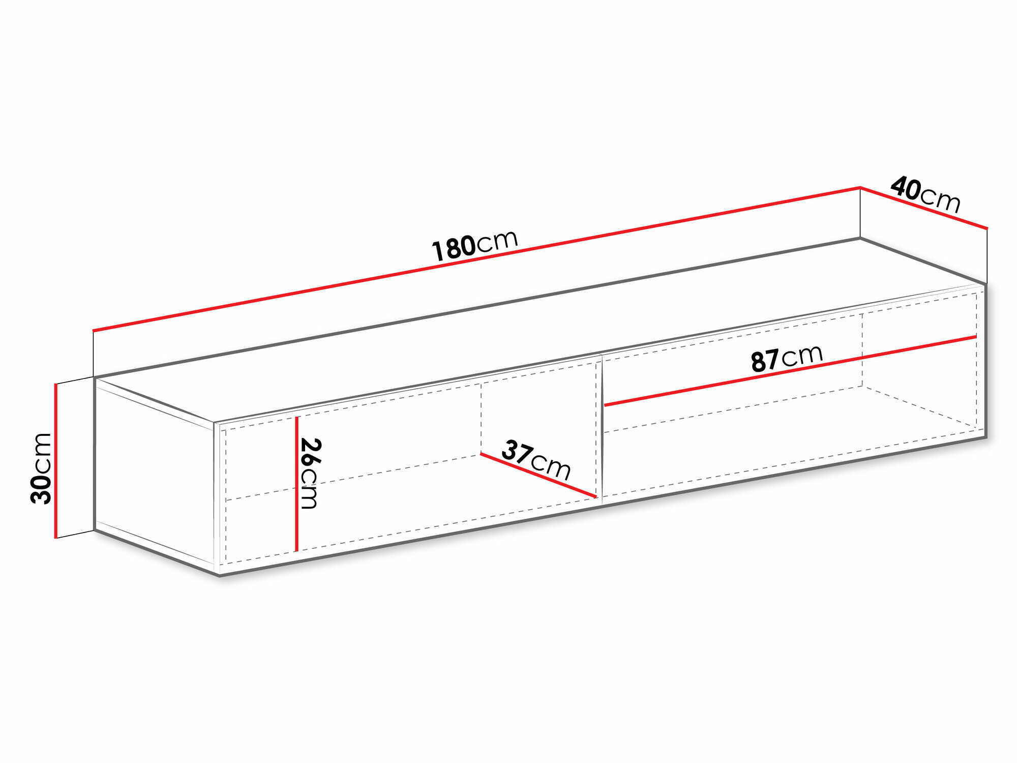 TV galds Venenou 123 (Balts + Glancēts balts)