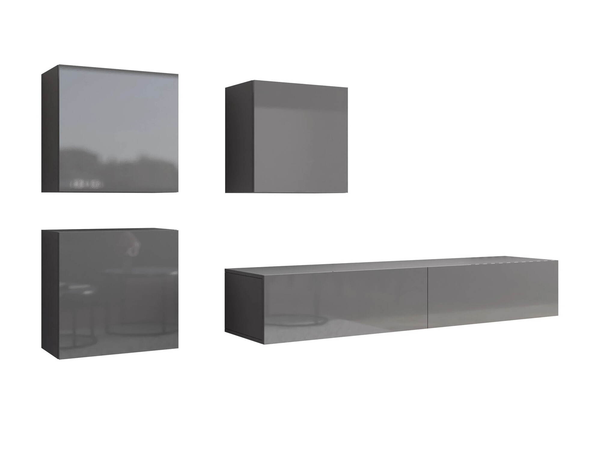 Набор для гостиной Venenou 109 (Серый + Глянцевый серый)