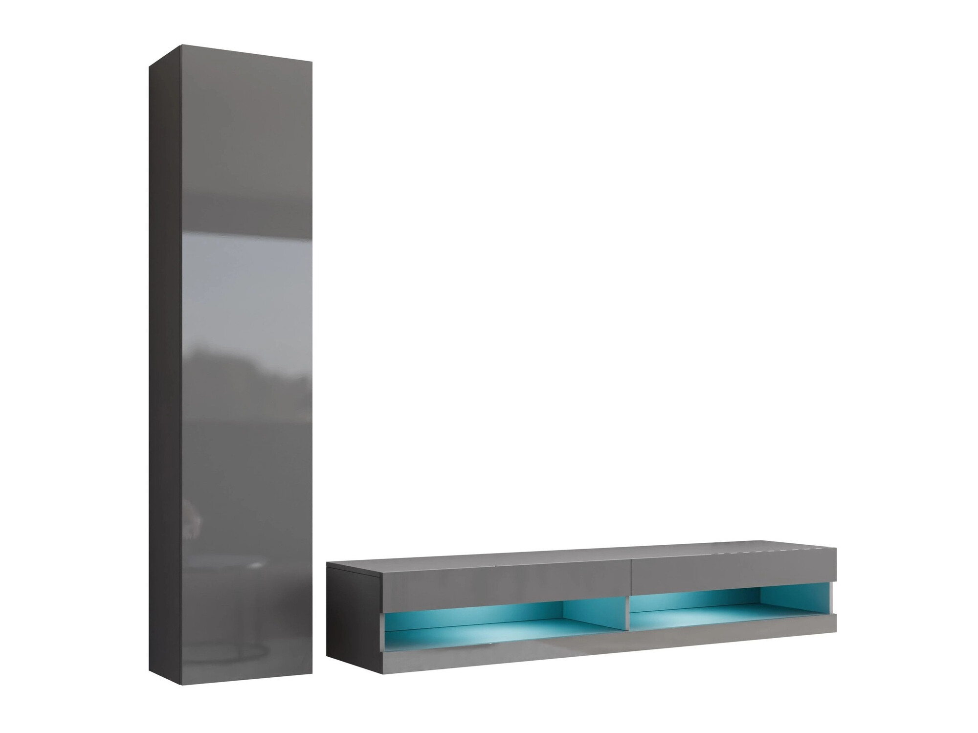 Набор для гостиной Venenou 114 (Серый + Глянцевый серый)