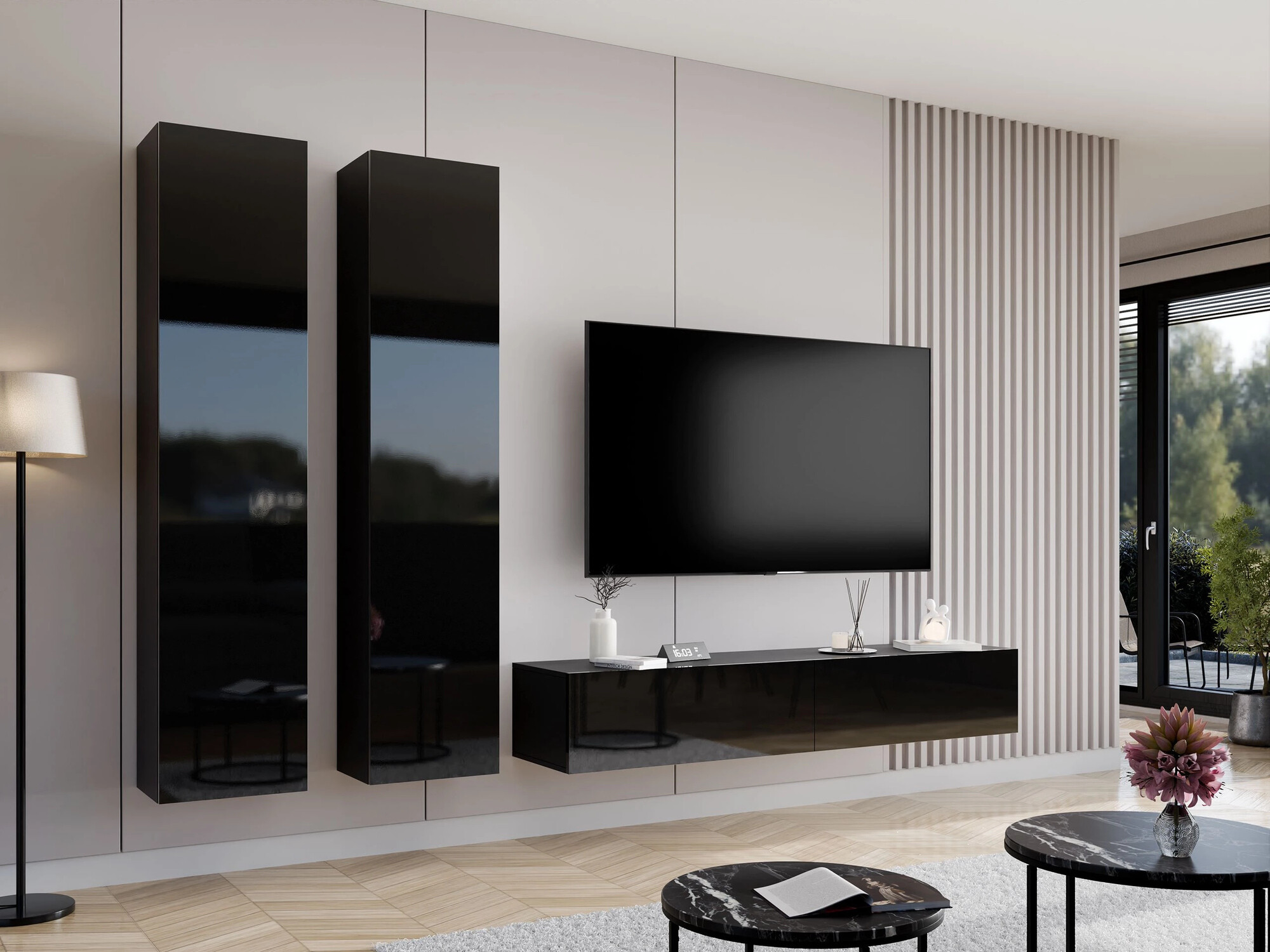 Piekarams plaukts Venenou 128 (Melns + Glancēts melns)