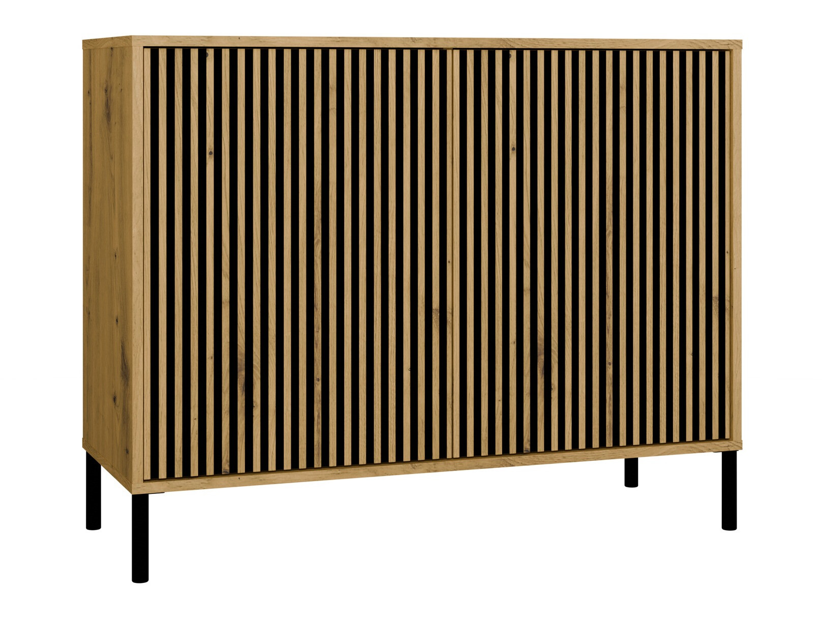 Skapis Orlsone 108 (Melns + Artisan ozols)