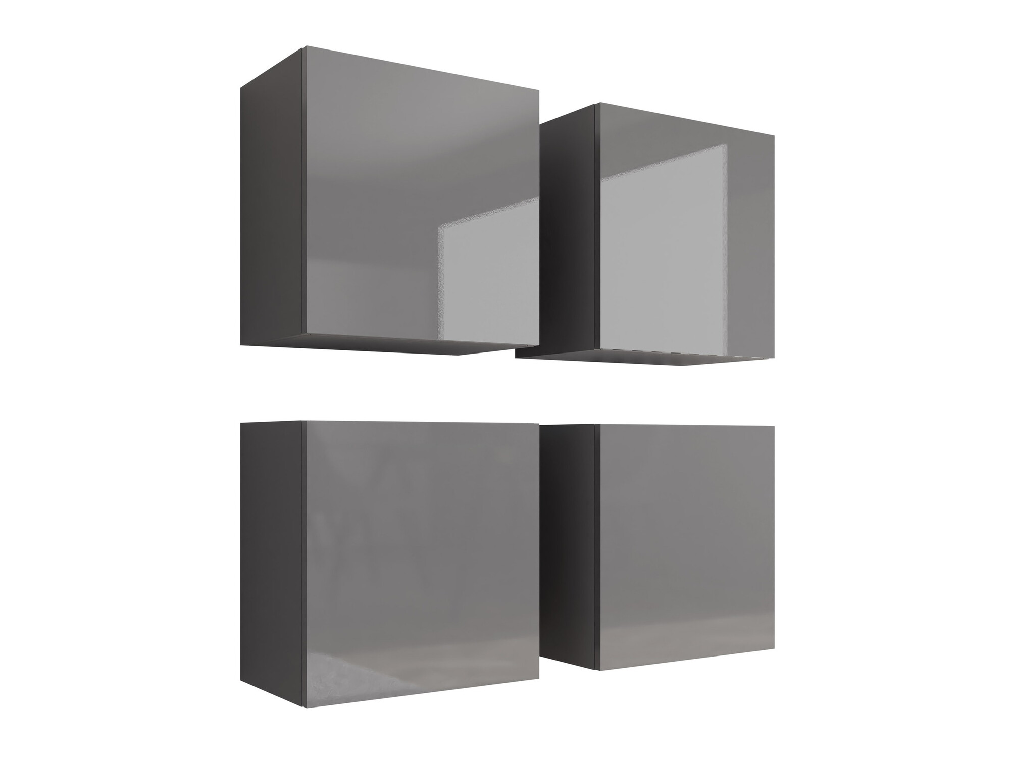 Skapīšu komplekts Venenou 143 (Pelēks + Glancēts pelēks)