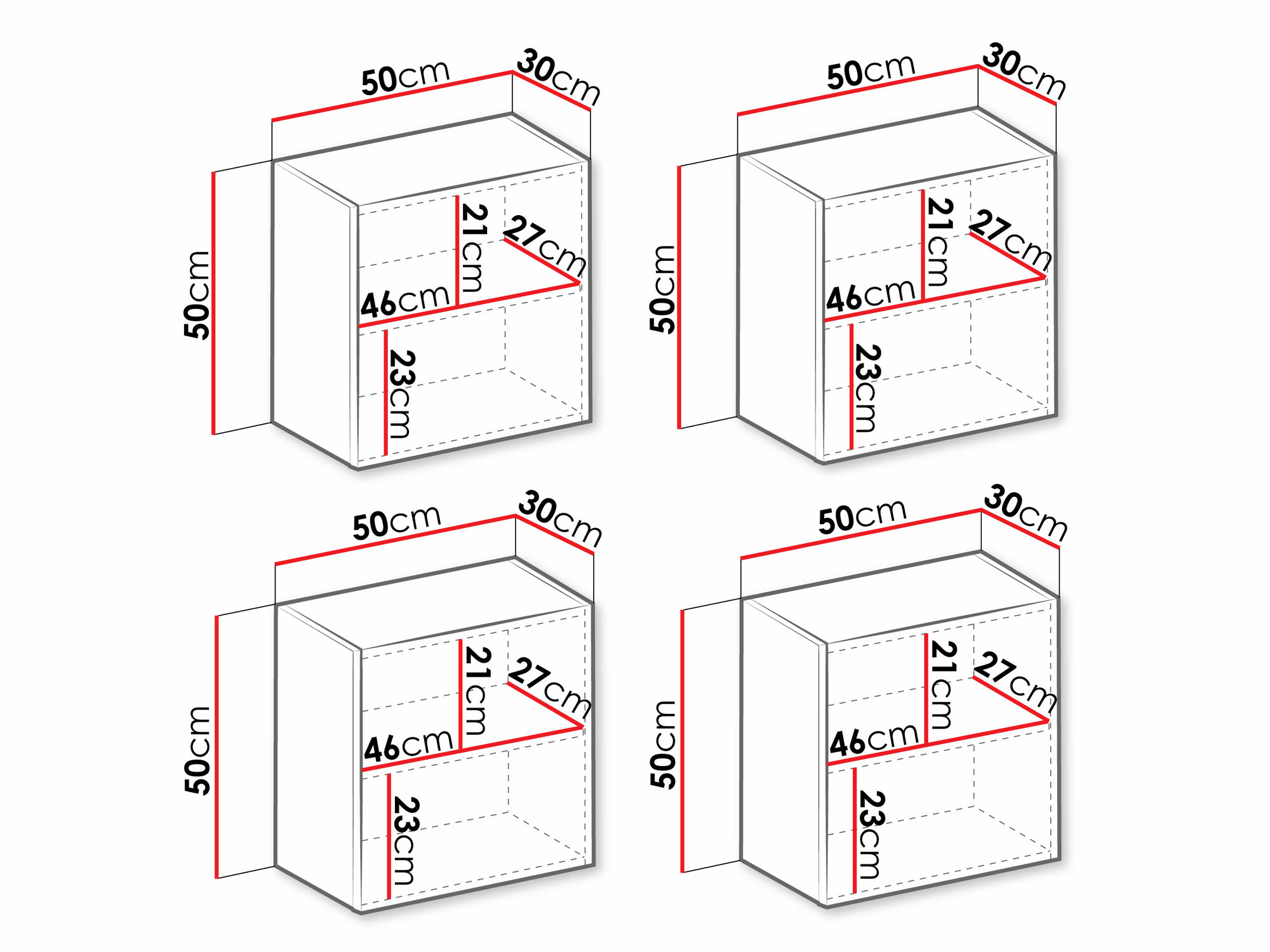 Skapīšu komplekts Vilrin (Balts + Glancēts balts)