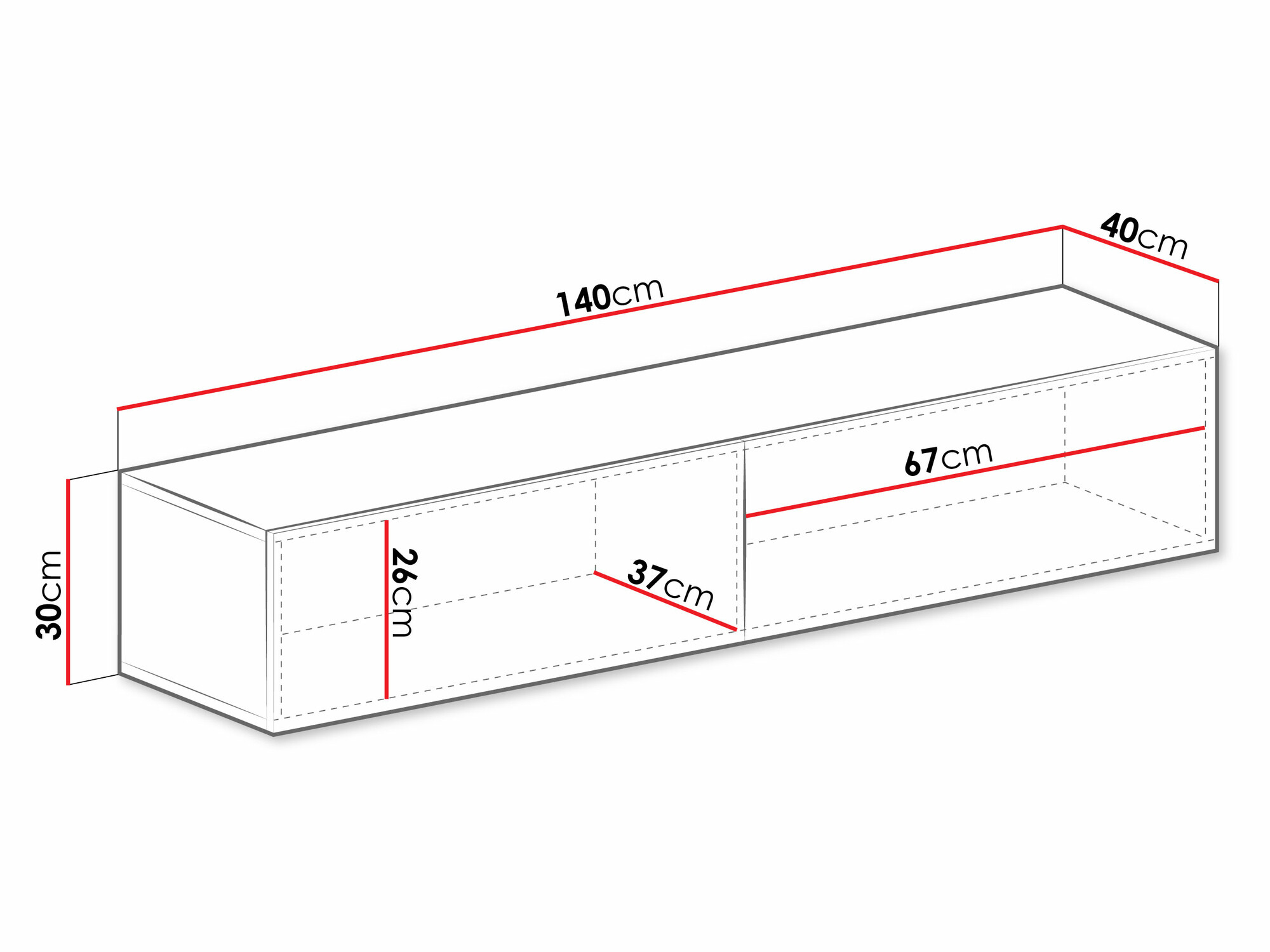 TV galds Venenou 125 (Balts + Glancēts balts)