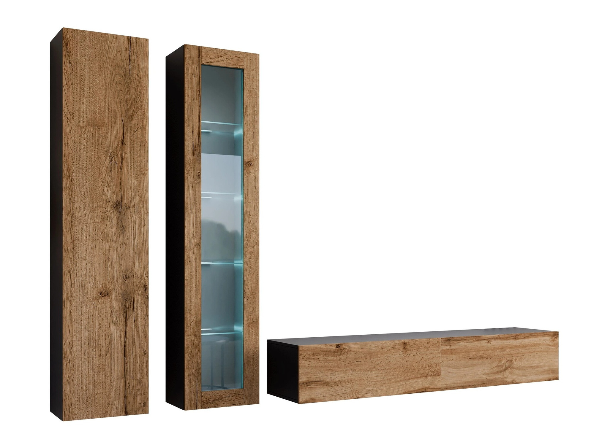 Viesistabas komplekts Venenou 102 (Melns + Votan ozols)