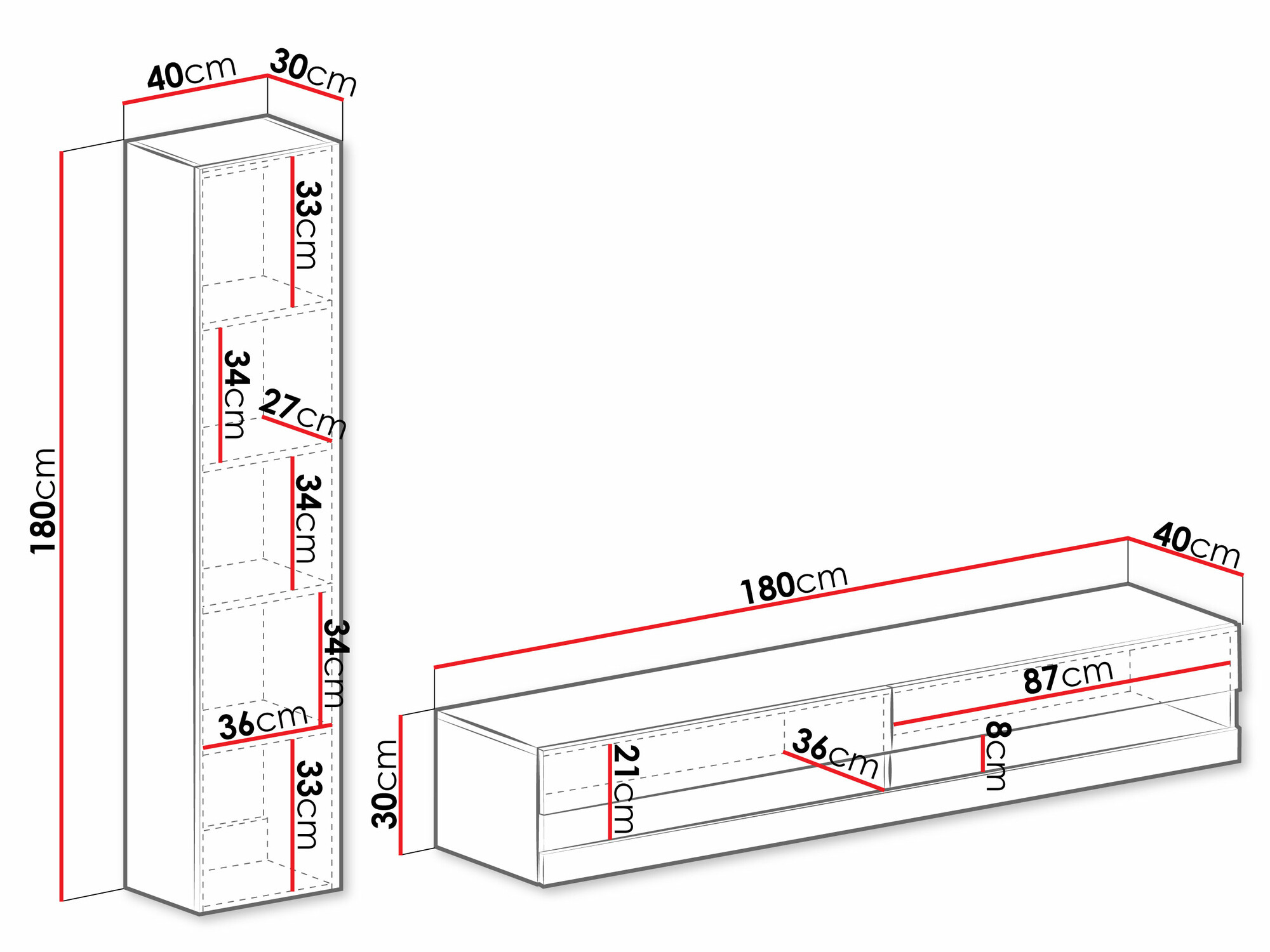 Viesistabas komplekts Venenou 114 (Melns + Glancēts melns)