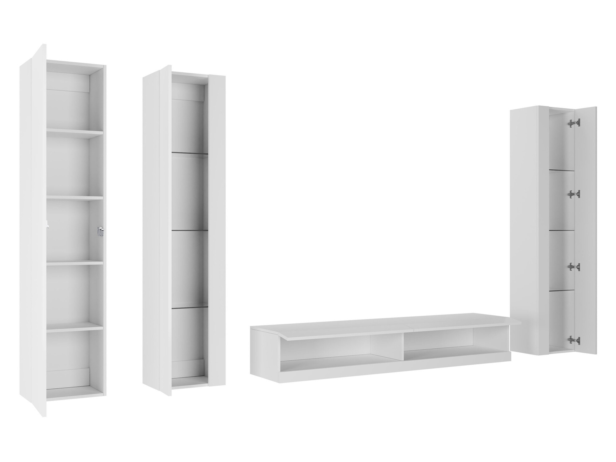 Viesistabas komplekts Venenou 116 (Balts + Glancēts balts)