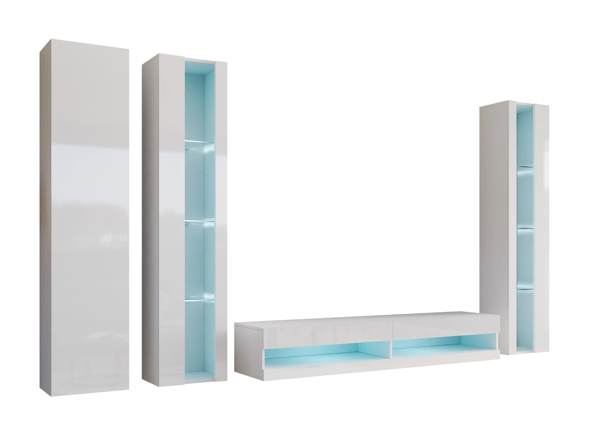 Viesistabas komplekts Venenou 116 (Balts + Glancēts balts)