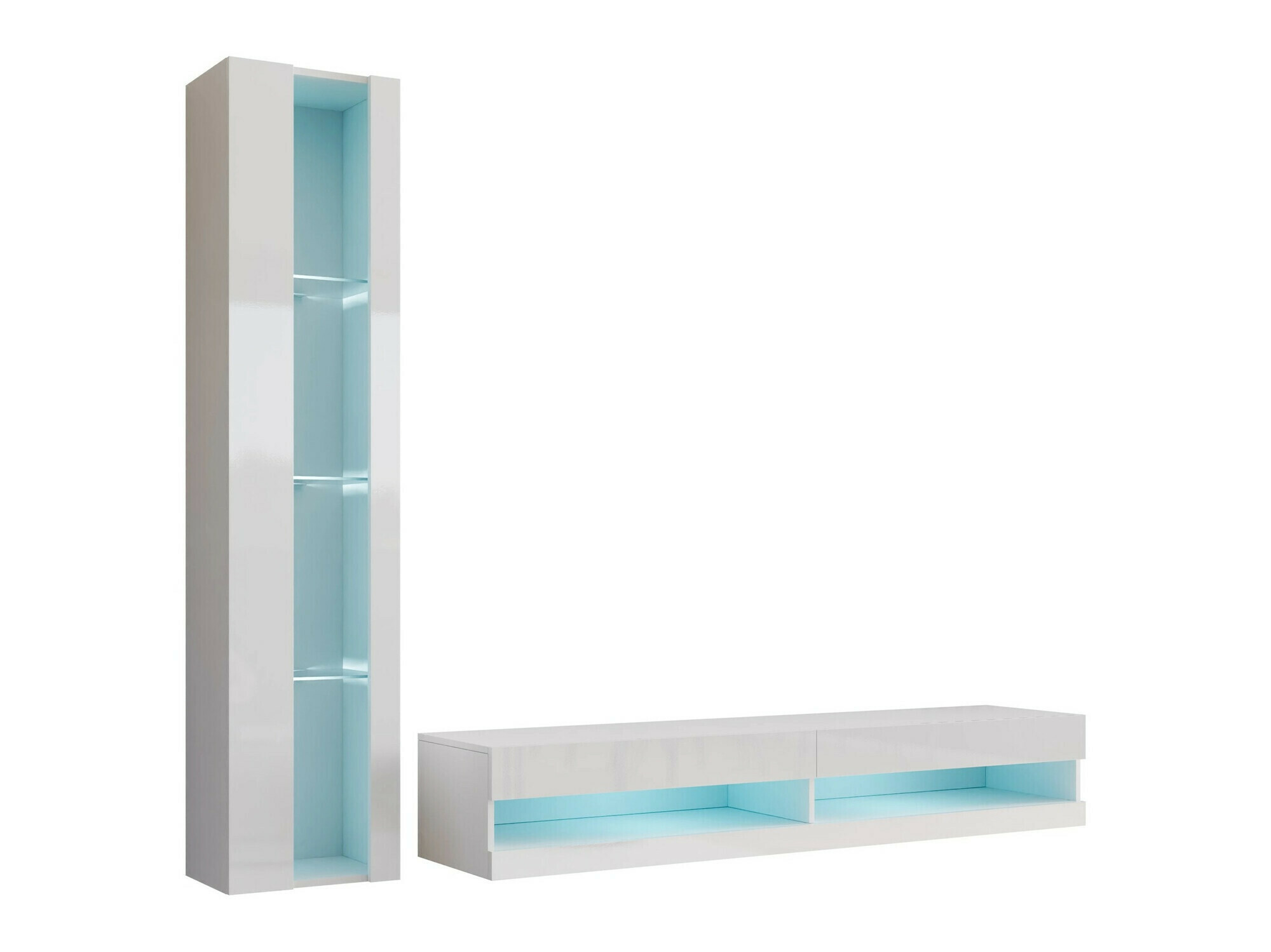 Viesistabas komplekts Venenou 118 (Balts + Glancēts balts)