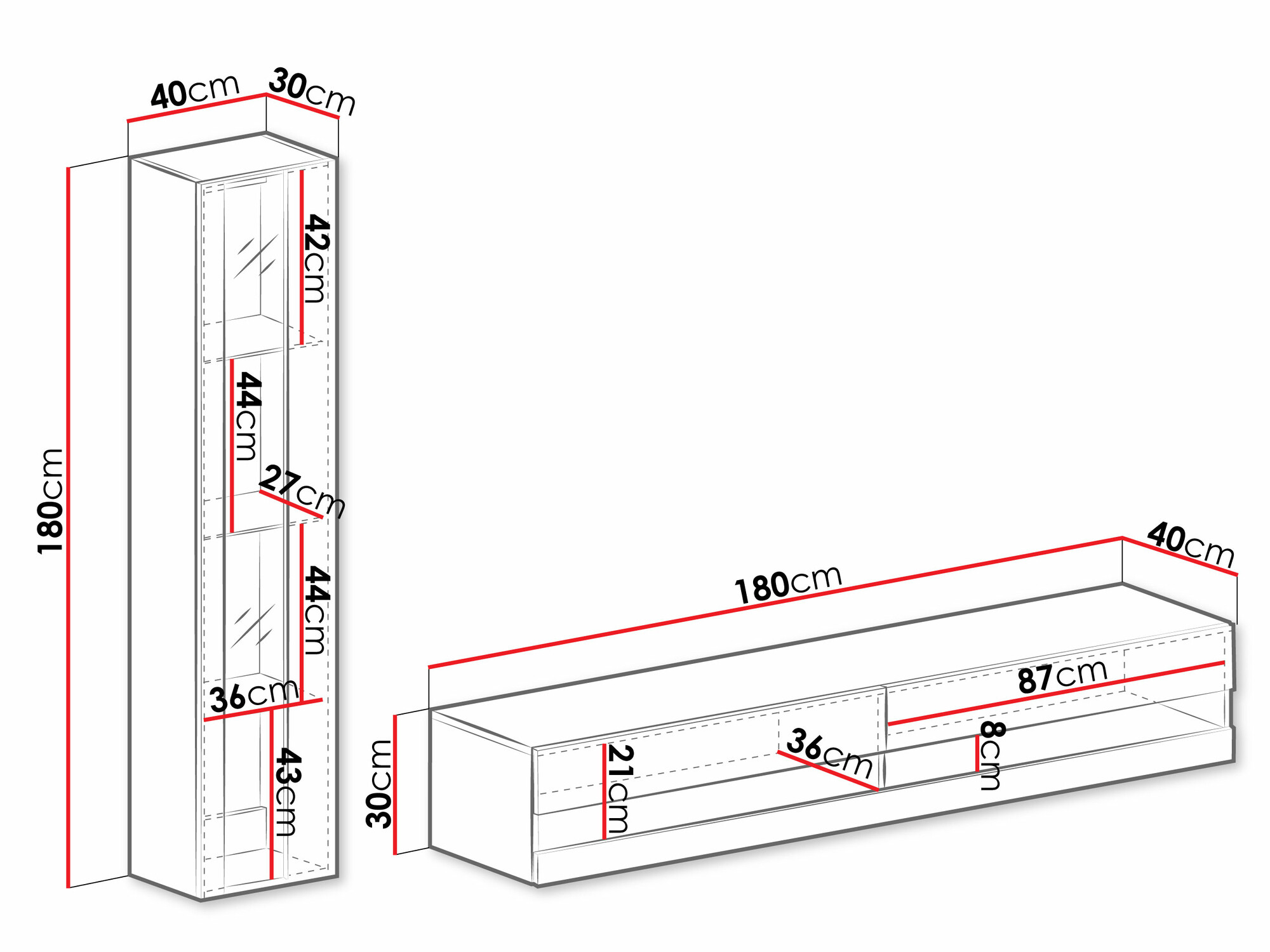Viesistabas komplekts Venenou 118 (Melns + Glancēts melns)