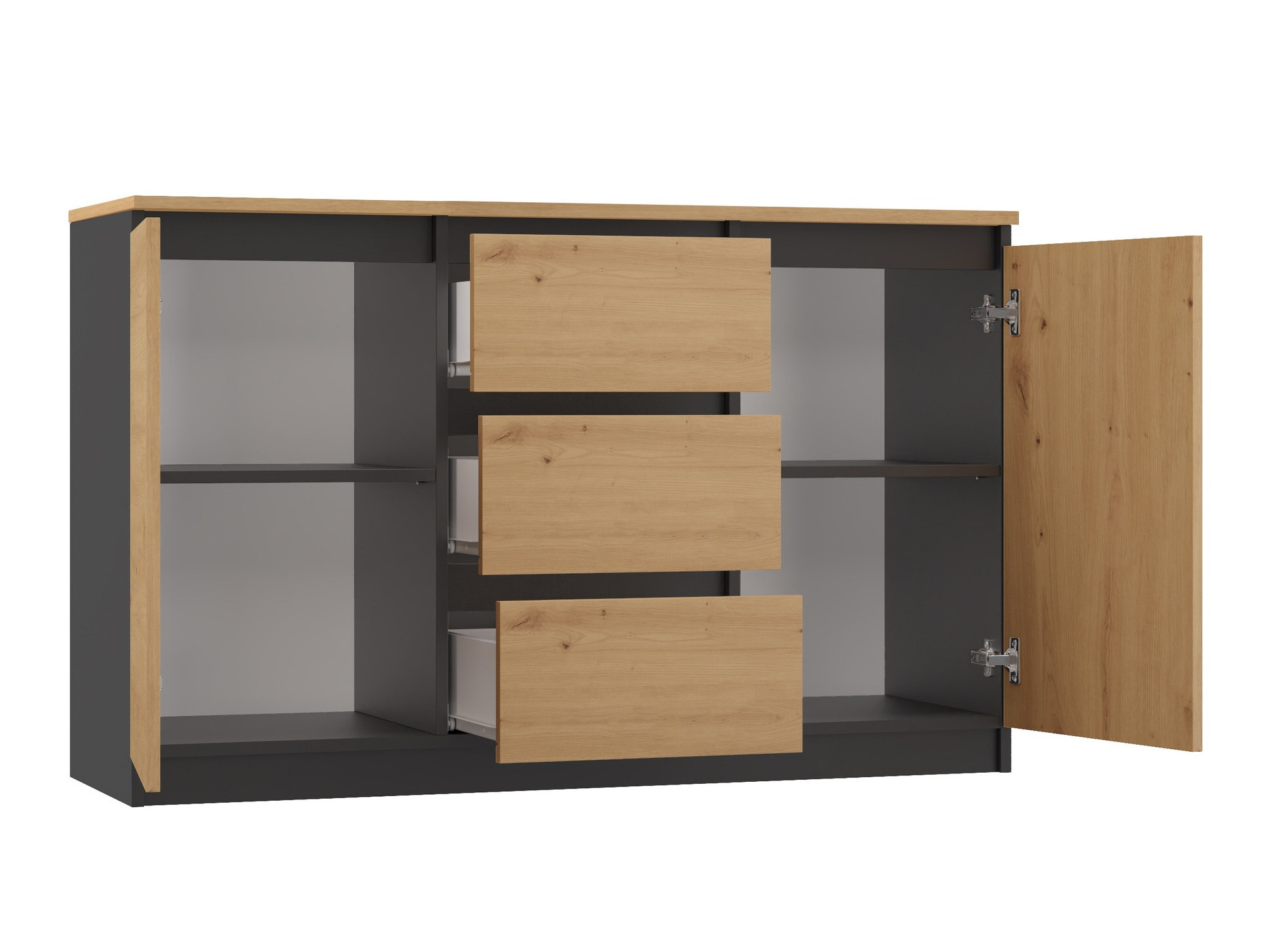 Kомод Elbvelu 112 (Artisan дуб + Антрацит)