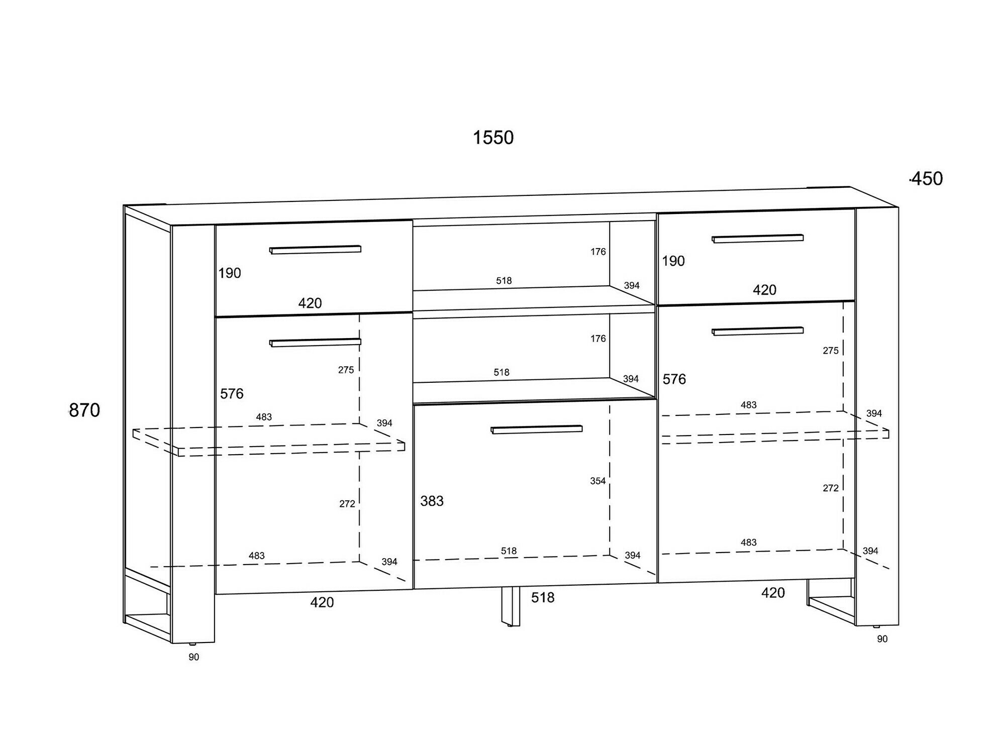 Kumode Cordoro 115 (Tumšs koks)