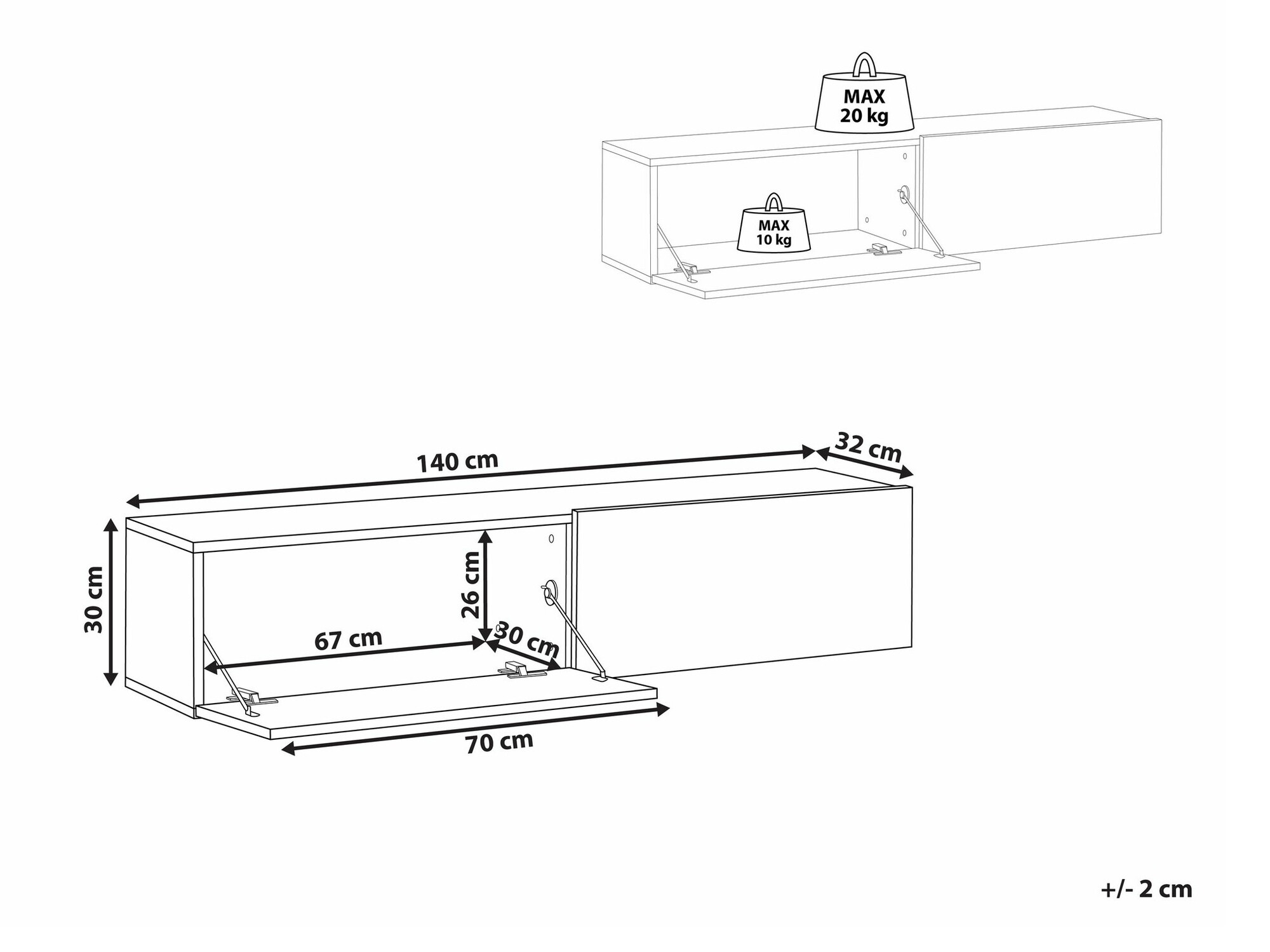 TV galds Berwyn 2663 (Gaiši zaļa + Brūns)